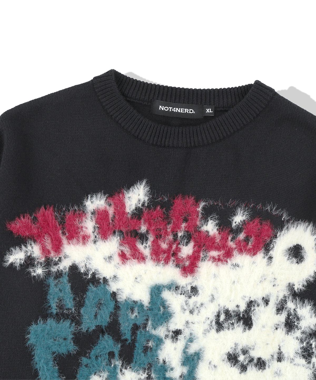 낫포너드(NOT4NERD) Veil Hairy Jacquard Knit - Black