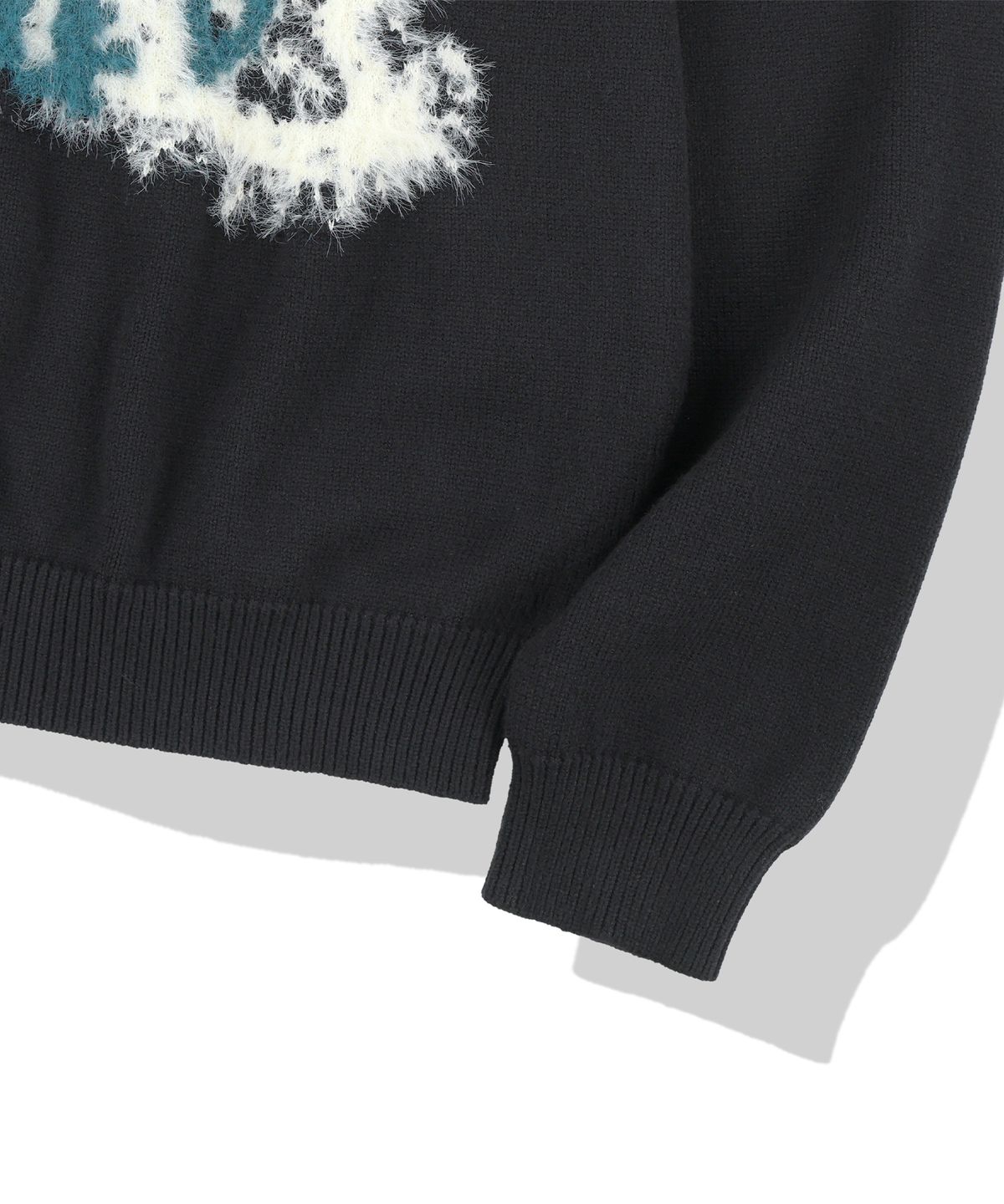 낫포너드(NOT4NERD) Veil Hairy Jacquard Knit - Black