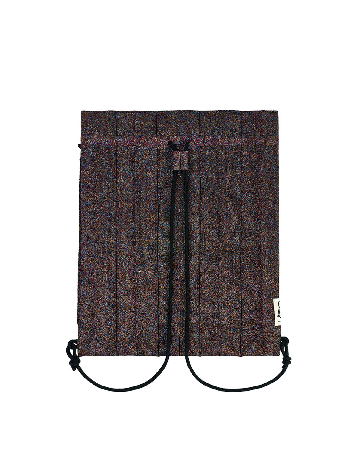 조셉앤스테이시(JOSEPH&STACEY) Lucky Pleats Knit String Backpack Multi Rainbow Black