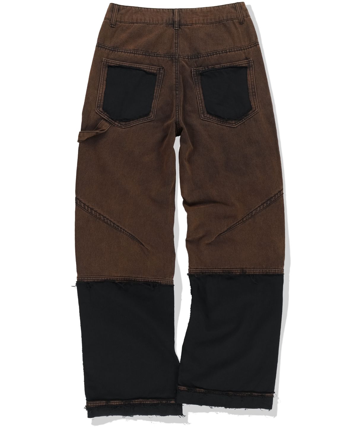 낫포너드(NOT4NERD) Washed Deconstructed Double Knee Pants - Black