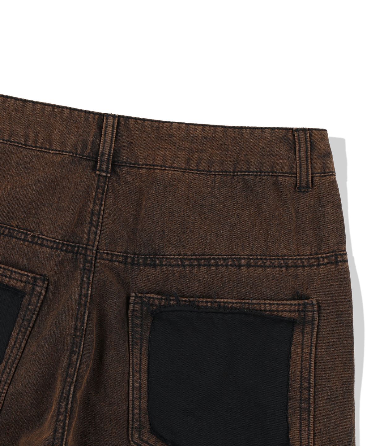 낫포너드(NOT4NERD) Washed Deconstructed Double Knee Pants - Black