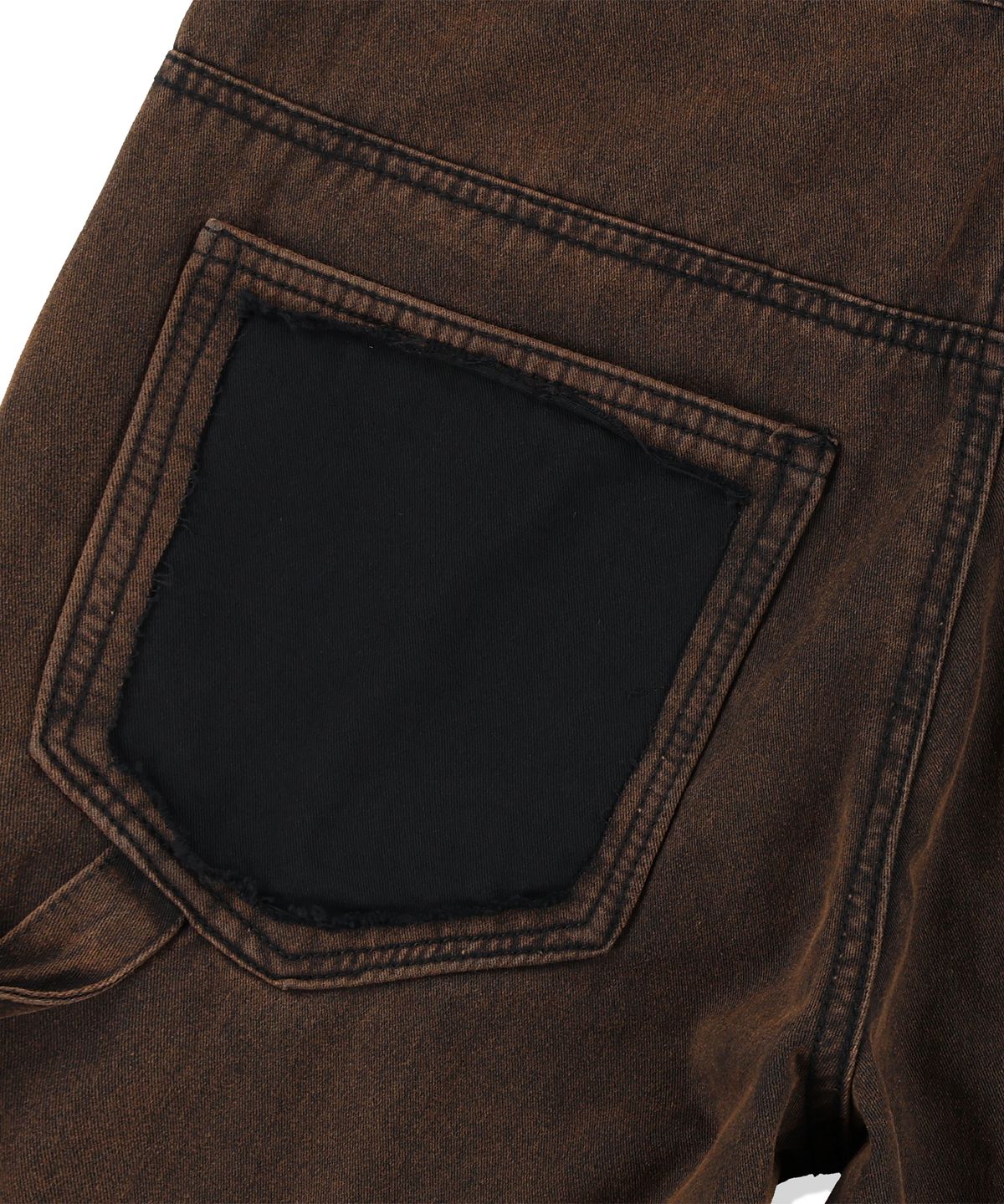 낫포너드(NOT4NERD) Washed Deconstructed Double Knee Pants - Black