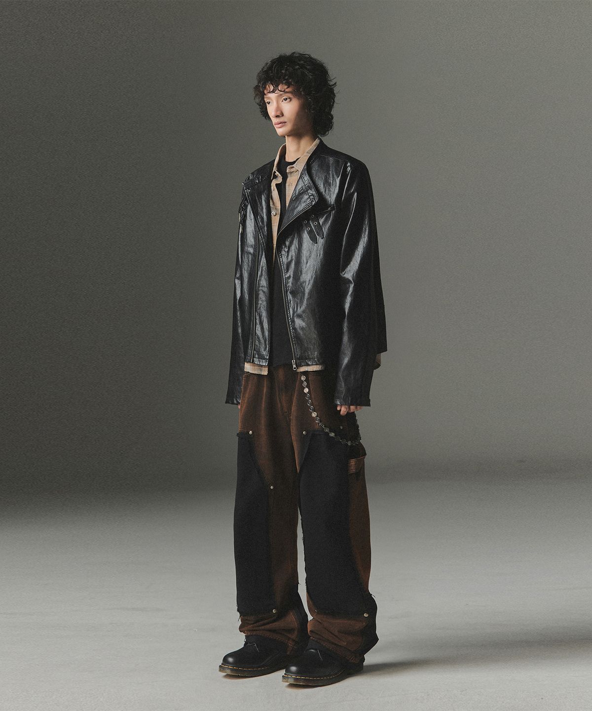낫포너드(NOT4NERD) Washed Deconstructed Double Knee Pants - Black