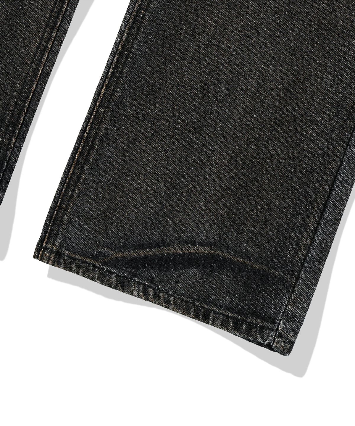 낫포너드(NOT4NERD) Symbol Stitch Low Rise Flare Fit Denim Pants - Black