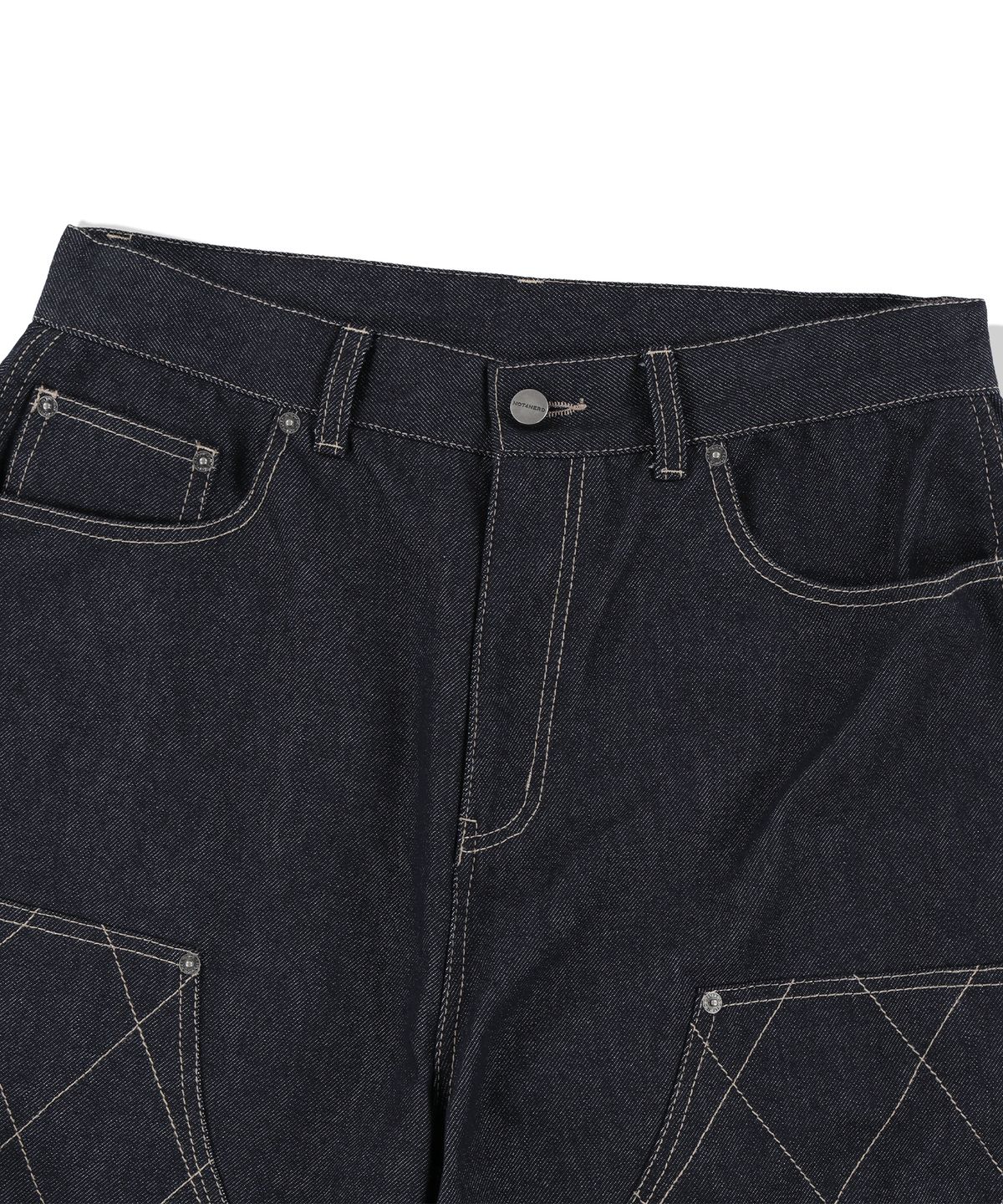 낫포너드(NOT4NERD) Stitch Double Knee Denim Pants - Deep Indigo