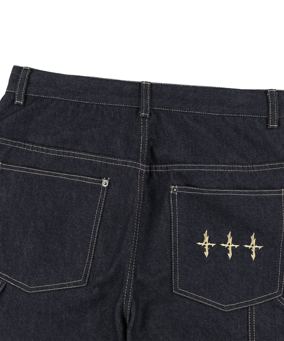 낫포너드(NOT4NERD) Stitch Double Knee Denim Pants - Deep Indigo