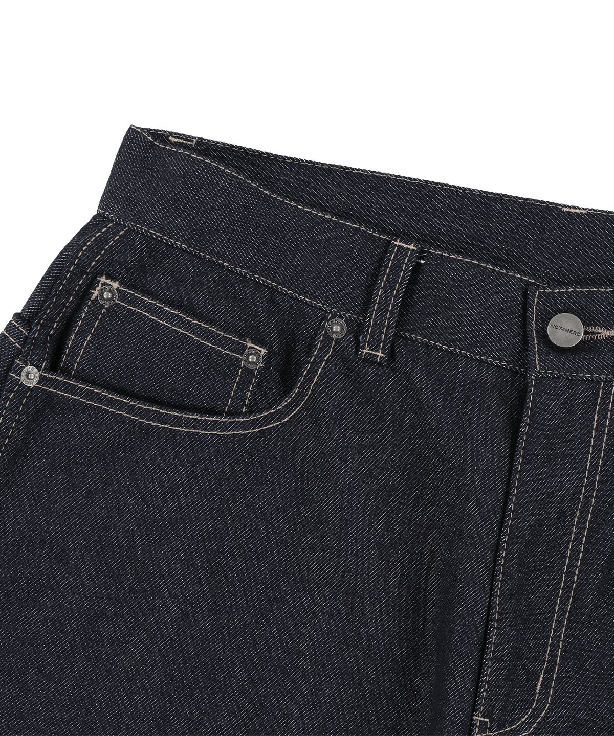 낫포너드(NOT4NERD) Stitch Double Knee Denim Pants - Deep Indigo