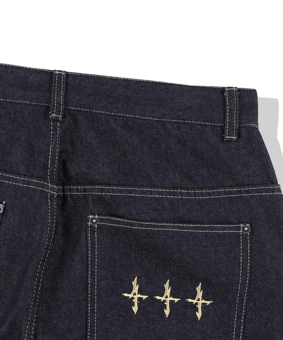 낫포너드(NOT4NERD) Stitch Double Knee Denim Pants - Deep Indigo