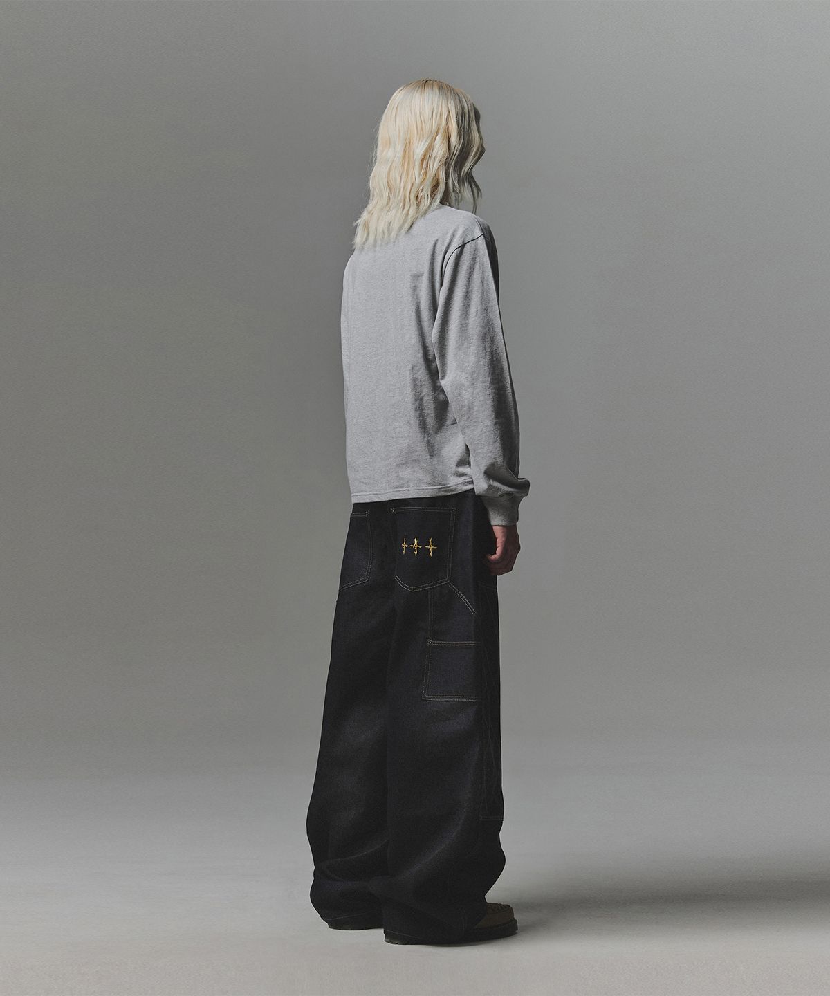 낫포너드(NOT4NERD) Stitch Double Knee Denim Pants - Deep Indigo