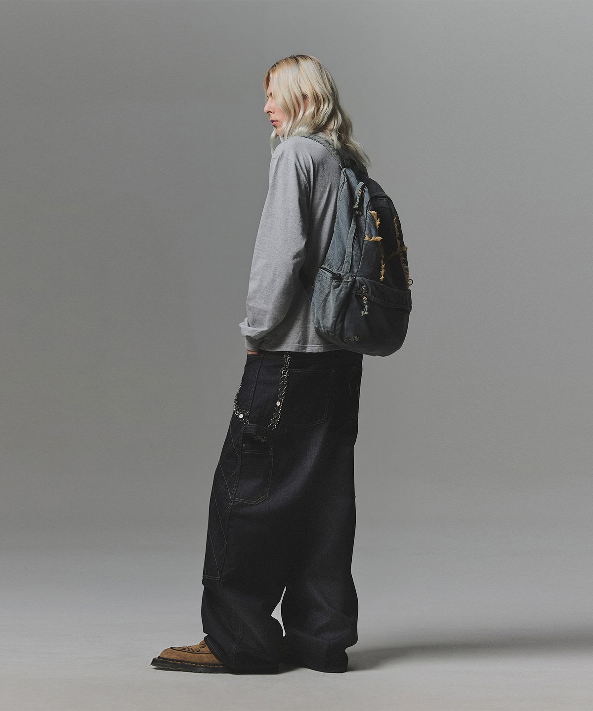 낫포너드(NOT4NERD) Stitch Double Knee Denim Pants - Deep Indigo
