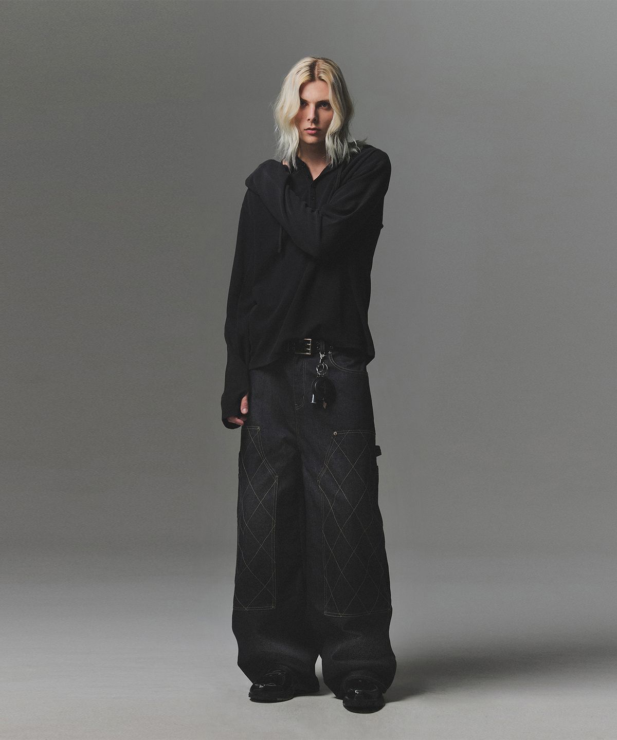 낫포너드(NOT4NERD) Stitch Double Knee Denim Pants - Deep Indigo