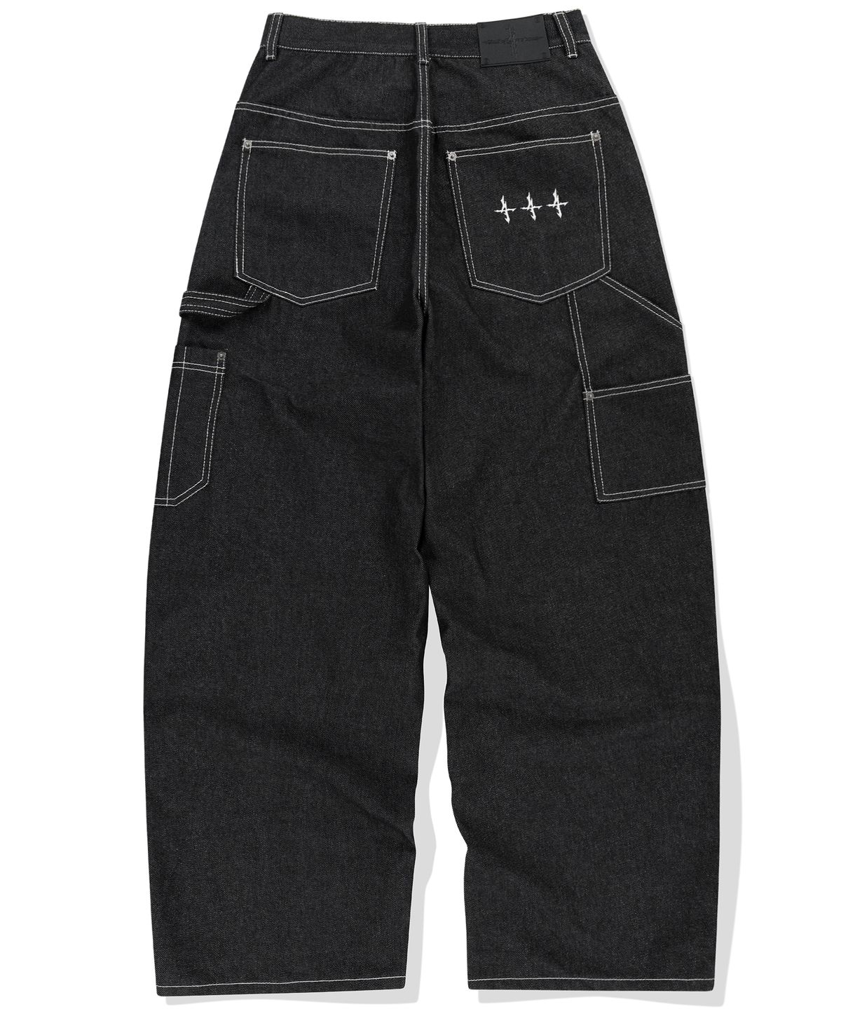 낫포너드(NOT4NERD) Stitch Double Knee Denim Pants - Black
