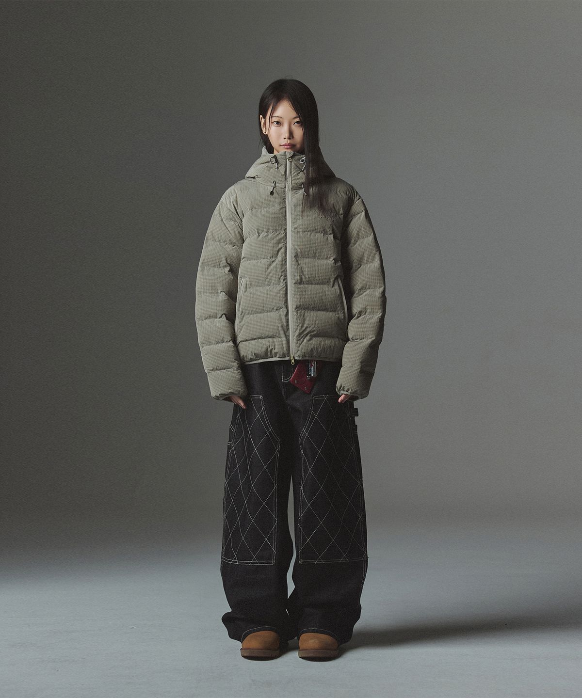 낫포너드(NOT4NERD) Stitch Double Knee Denim Pants - Black