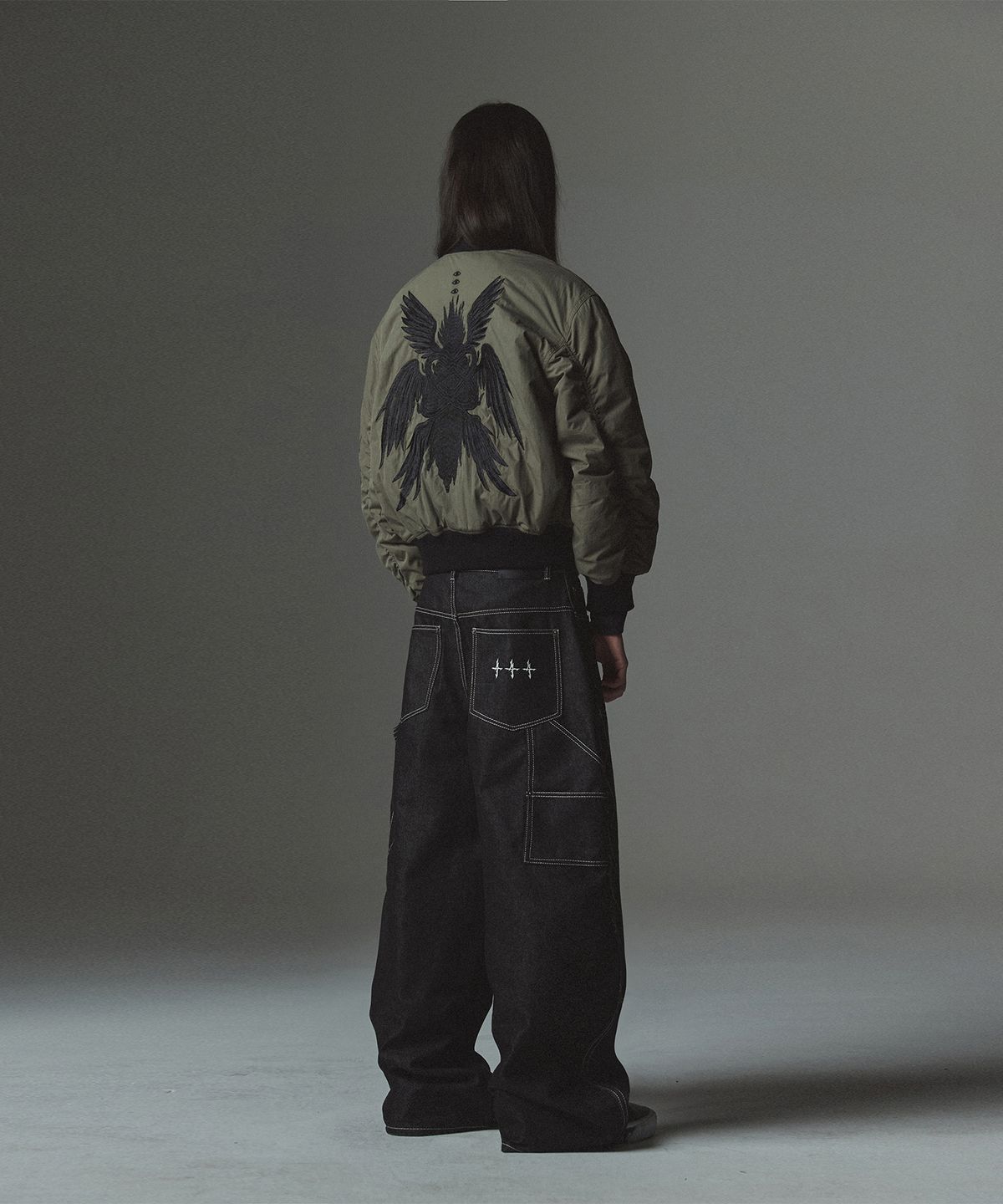 낫포너드(NOT4NERD) Stitch Double Knee Denim Pants - Black