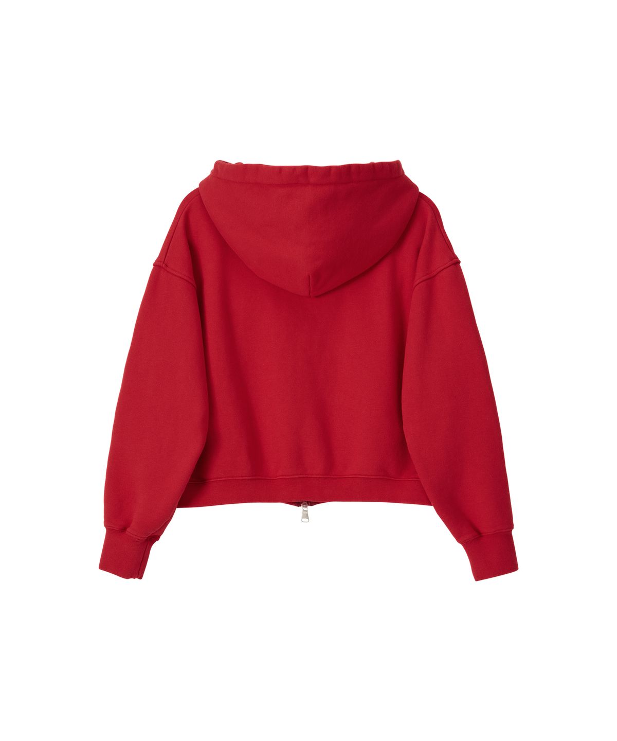 노앙(NOHANT) LONELY/LOVELY CROP HOODIE ZIP-UP RED