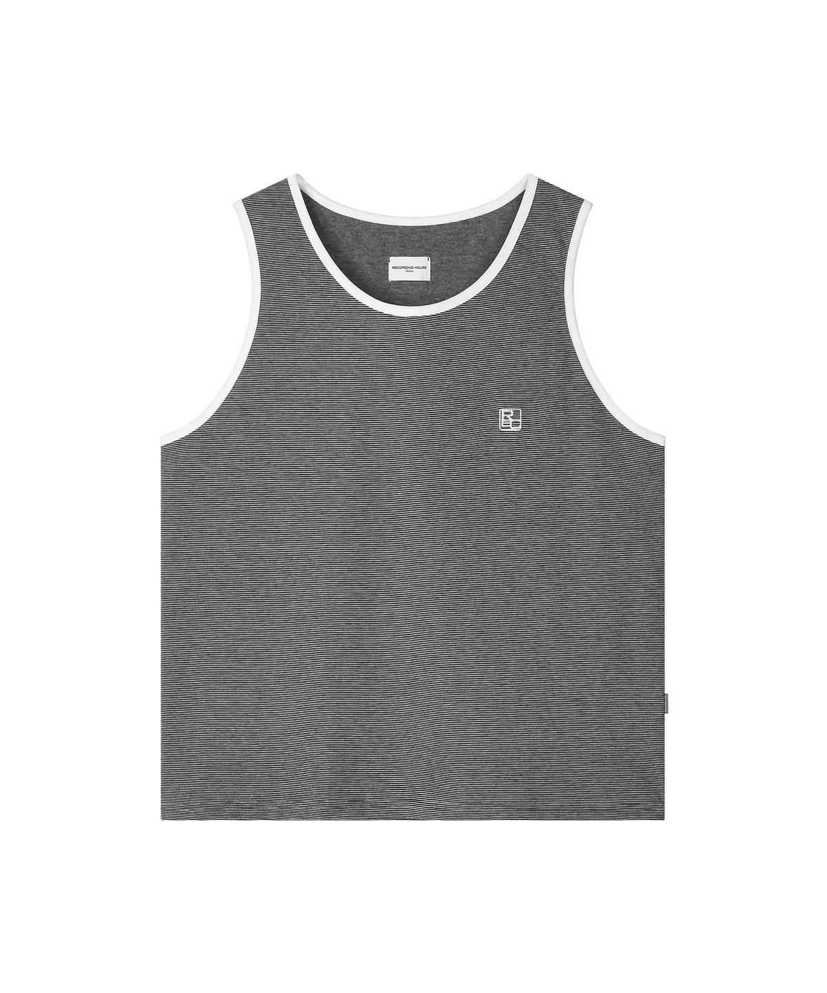 레코딩하우스(RECORDINGHOUSE) REC STRIPE SLEEVELESS [BLACK]