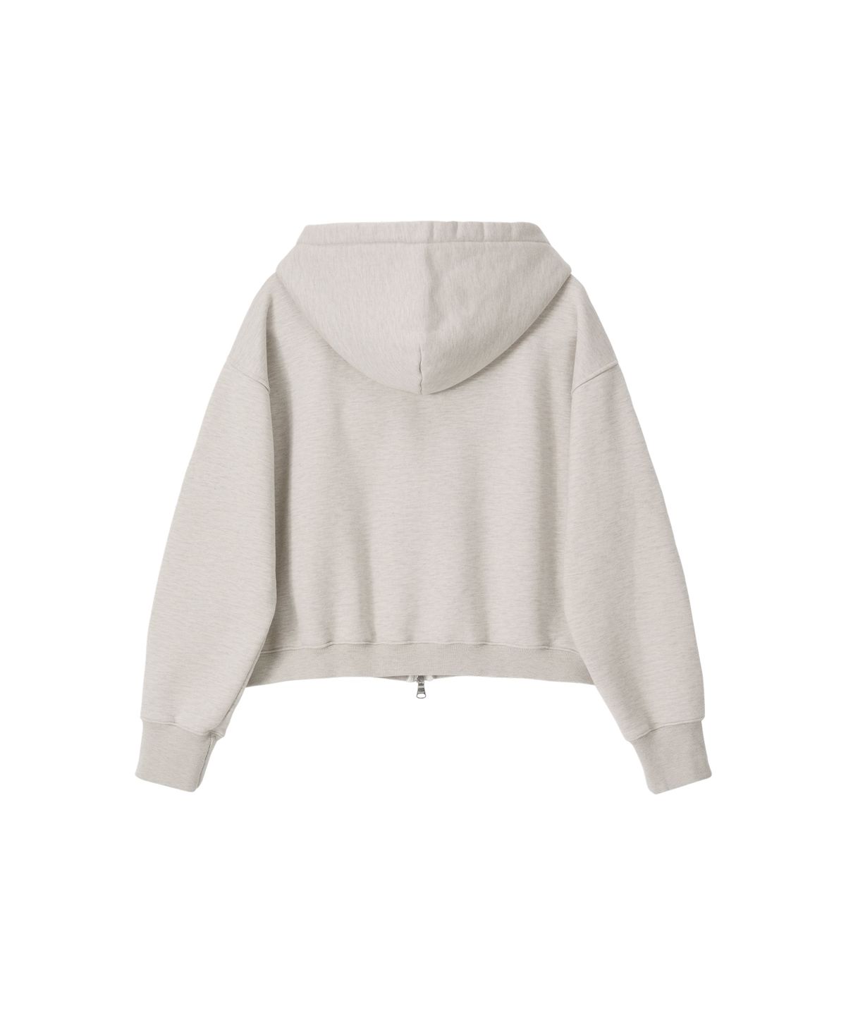 노앙(NOHANT) LONELY/LOVELY CROP HOODIE ZIP-UP OATMEAL
