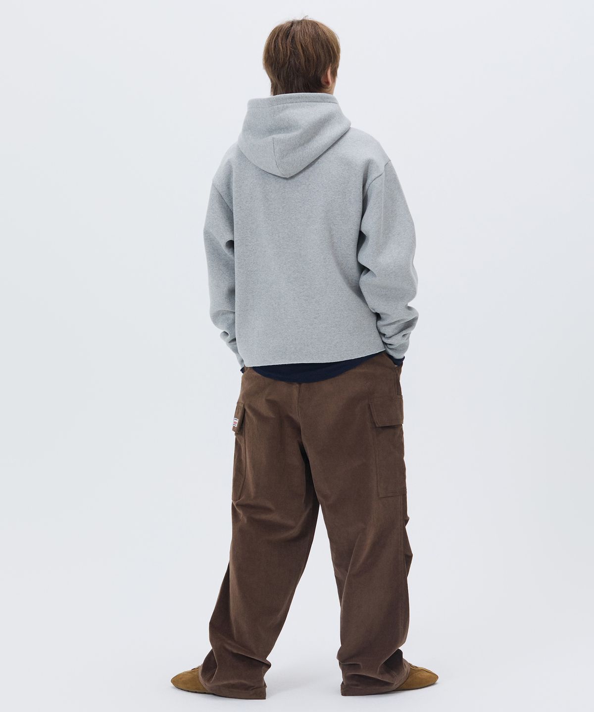 노앙(NOHANT) LONELY/LOVELY FLUFF CUT OFF HOODIE GRAY