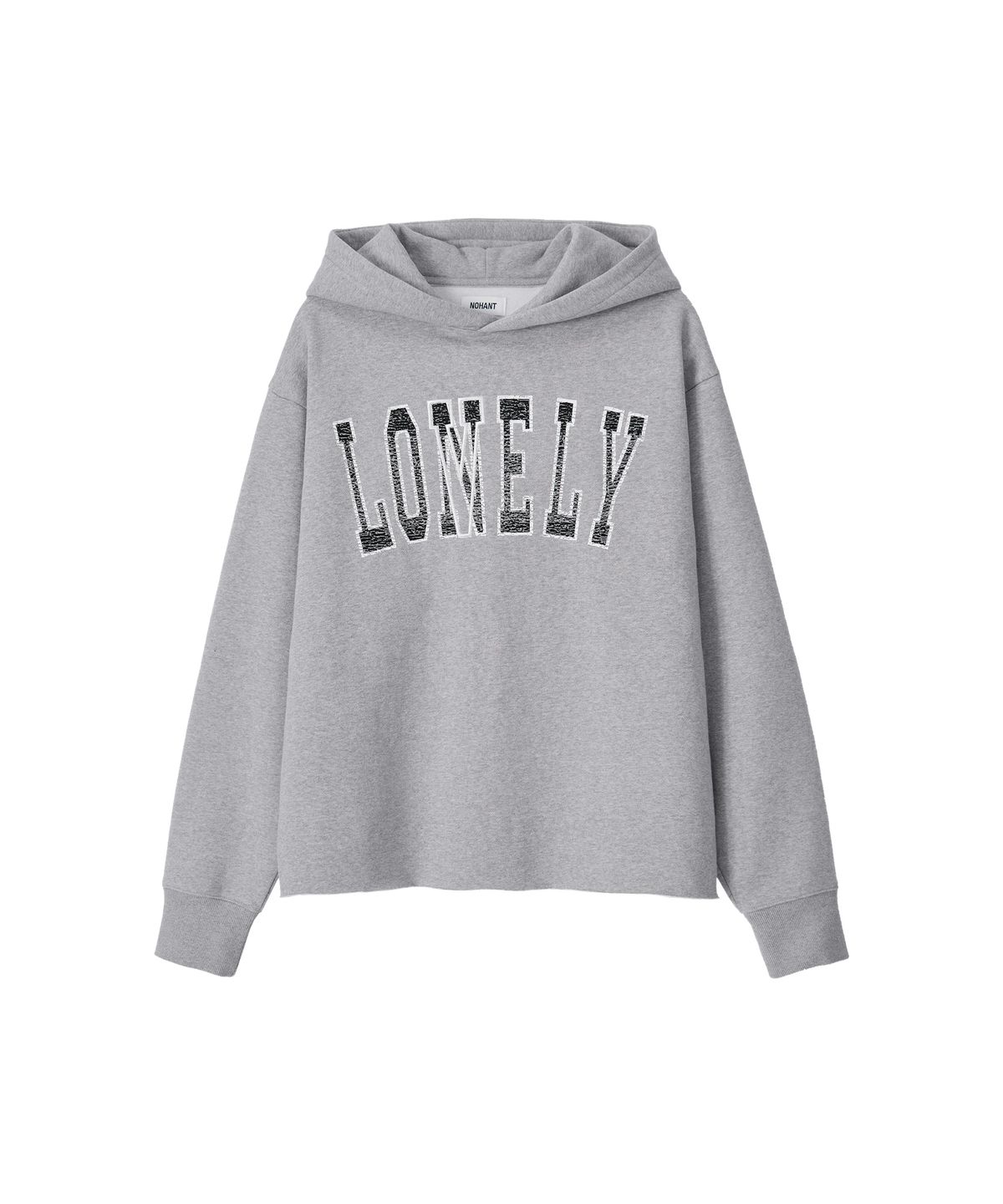 노앙(NOHANT) LONELY/LOVELY FLUFF CUT OFF HOODIE GRAY