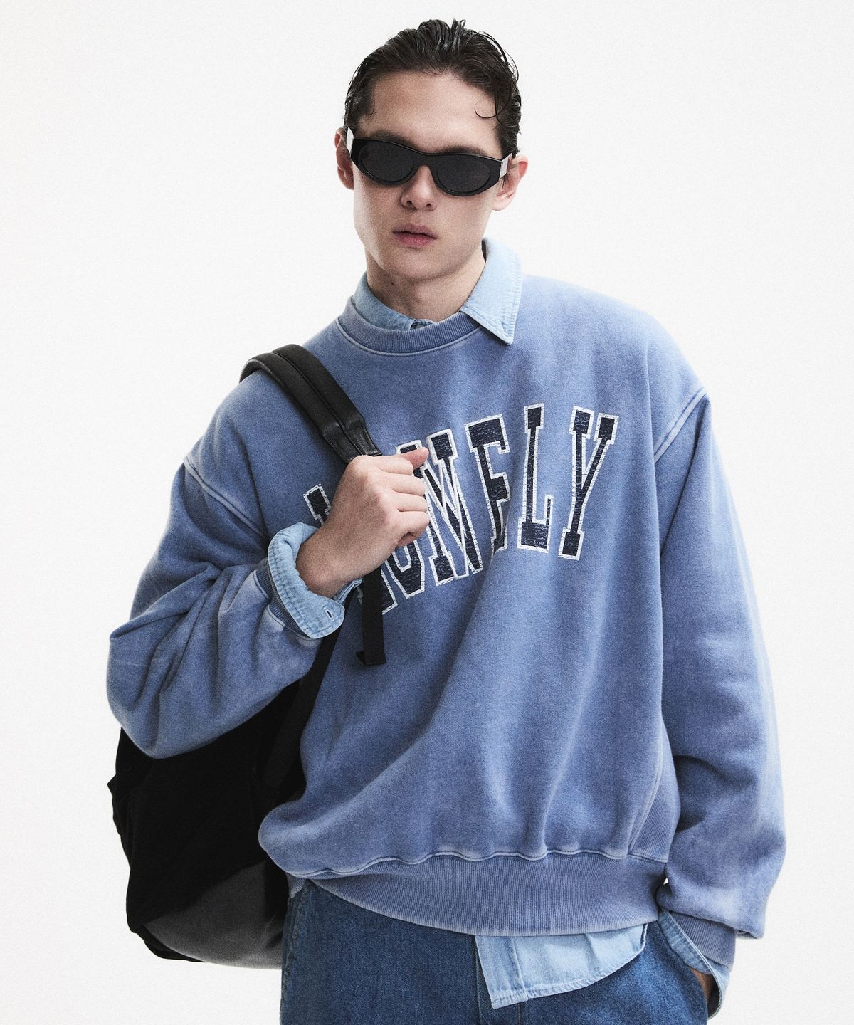 노앙(NOHANT) LONELY/LOVELY WASHED SWEATSHIRT BLUE