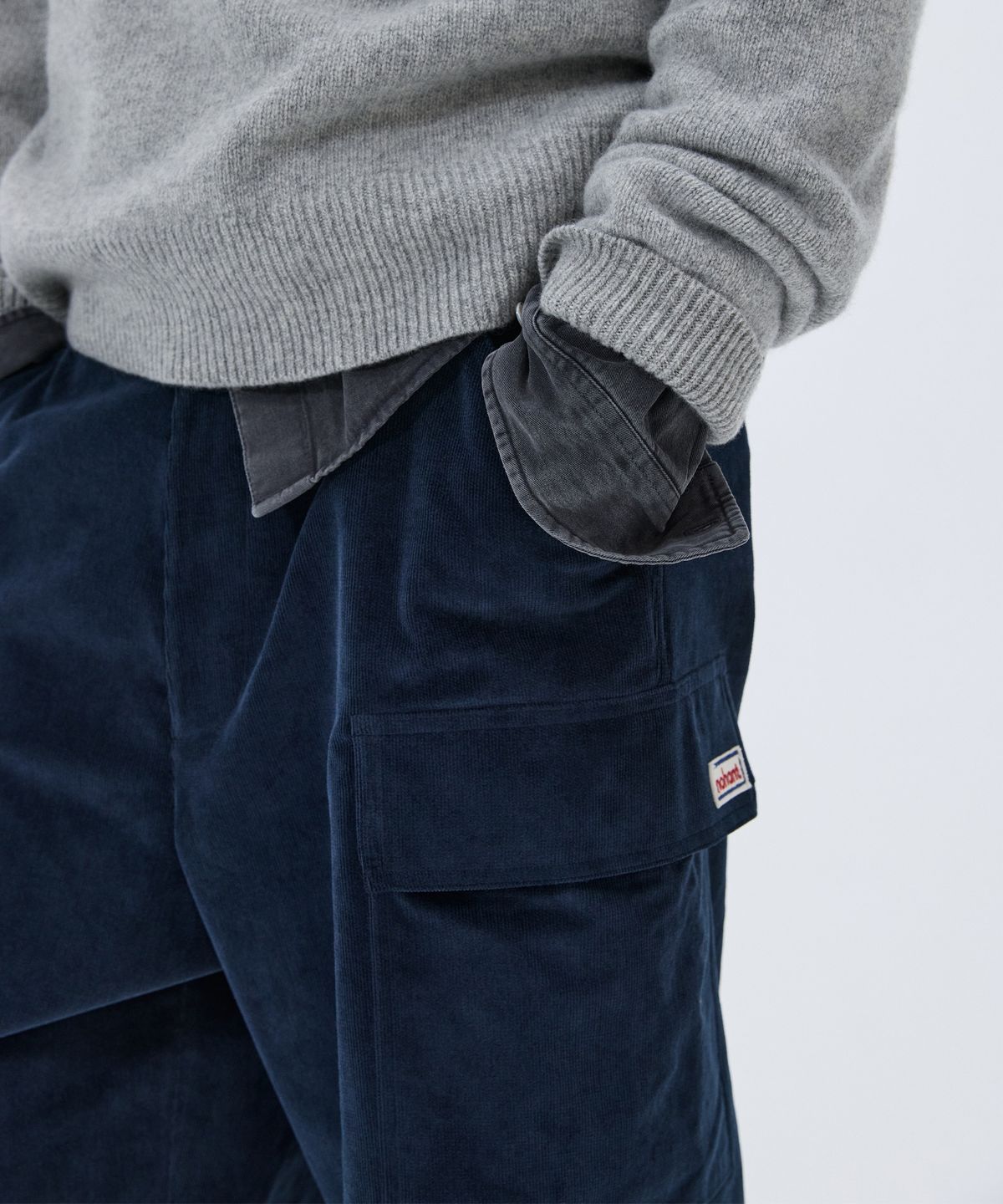 노앙(NOHANT) CORDUROY UTILITY CARGO PANTS NAVY