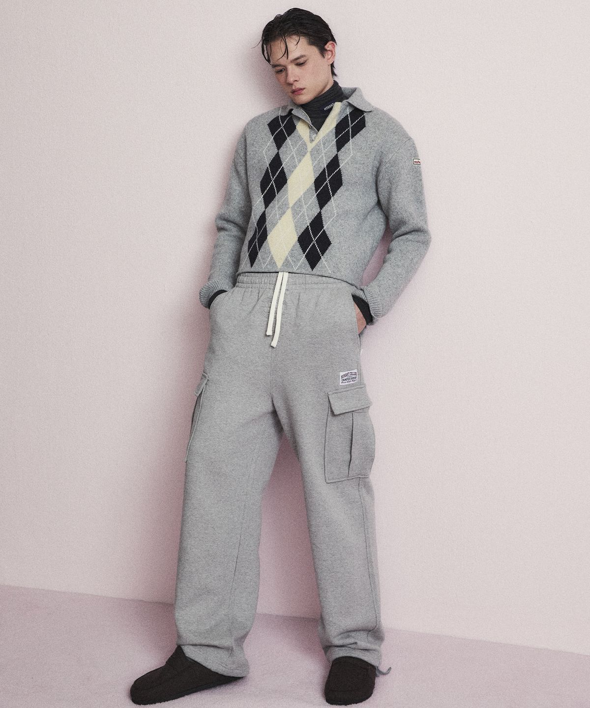 노앙(NOHANT) SWEAT UTILITY CARGO PANTS GRAY