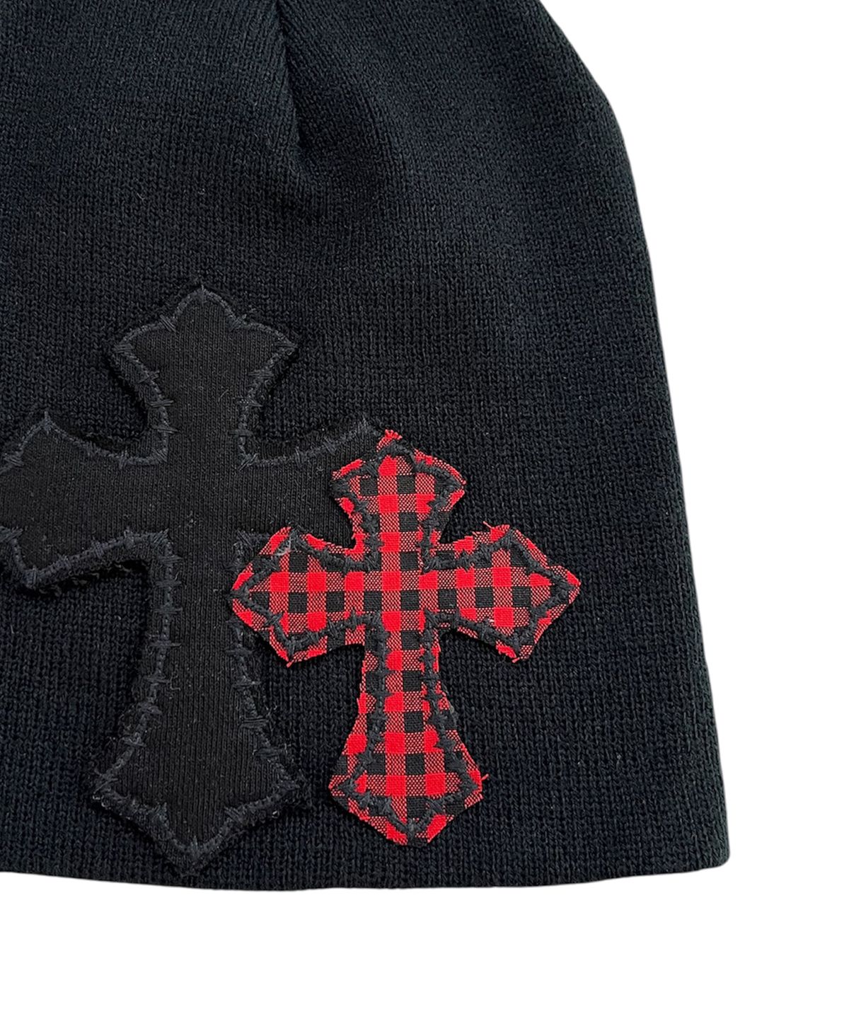 스케이터락(SK8ER ROCK) Double Cross Patchwork Beanie ((black))