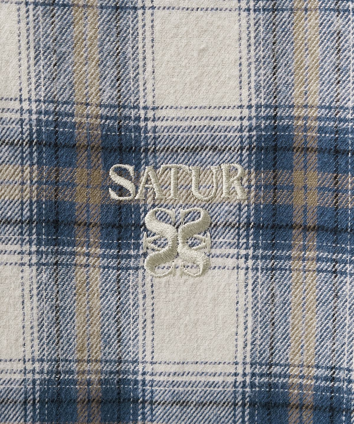세터(SATUR) (W) 클래식 플란넬 체크 셔츠 블루