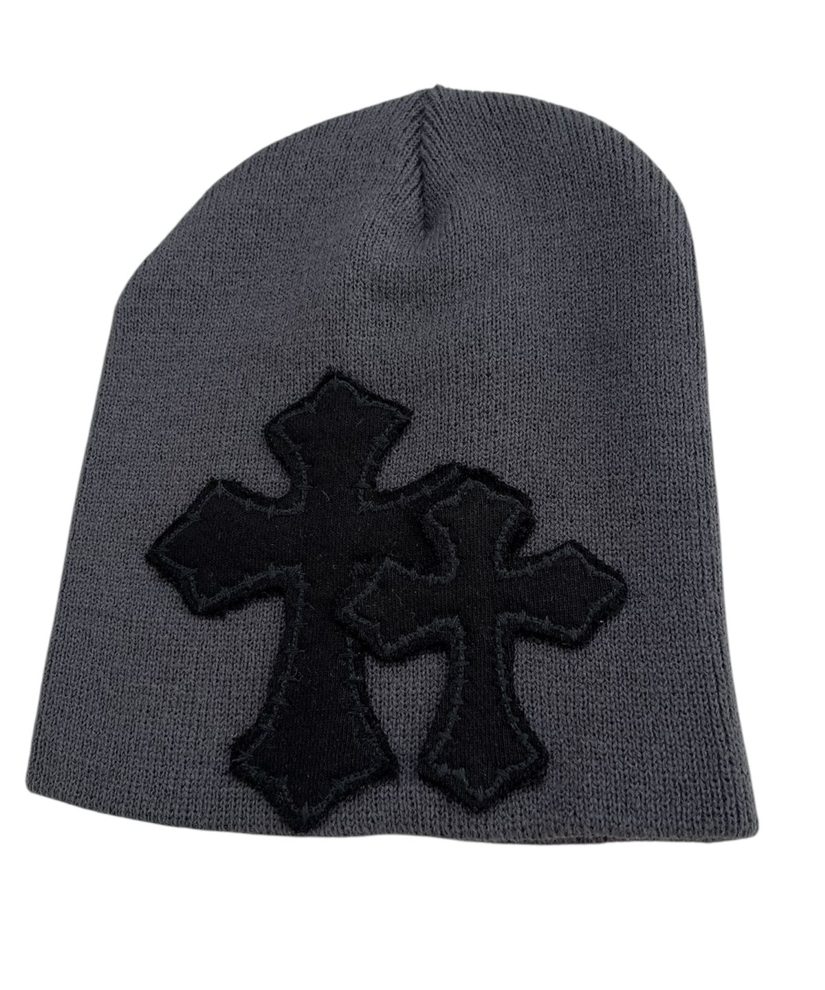 스케이터락(SK8ER ROCK) Double Cross Patchwork Beanie ((dark gray))