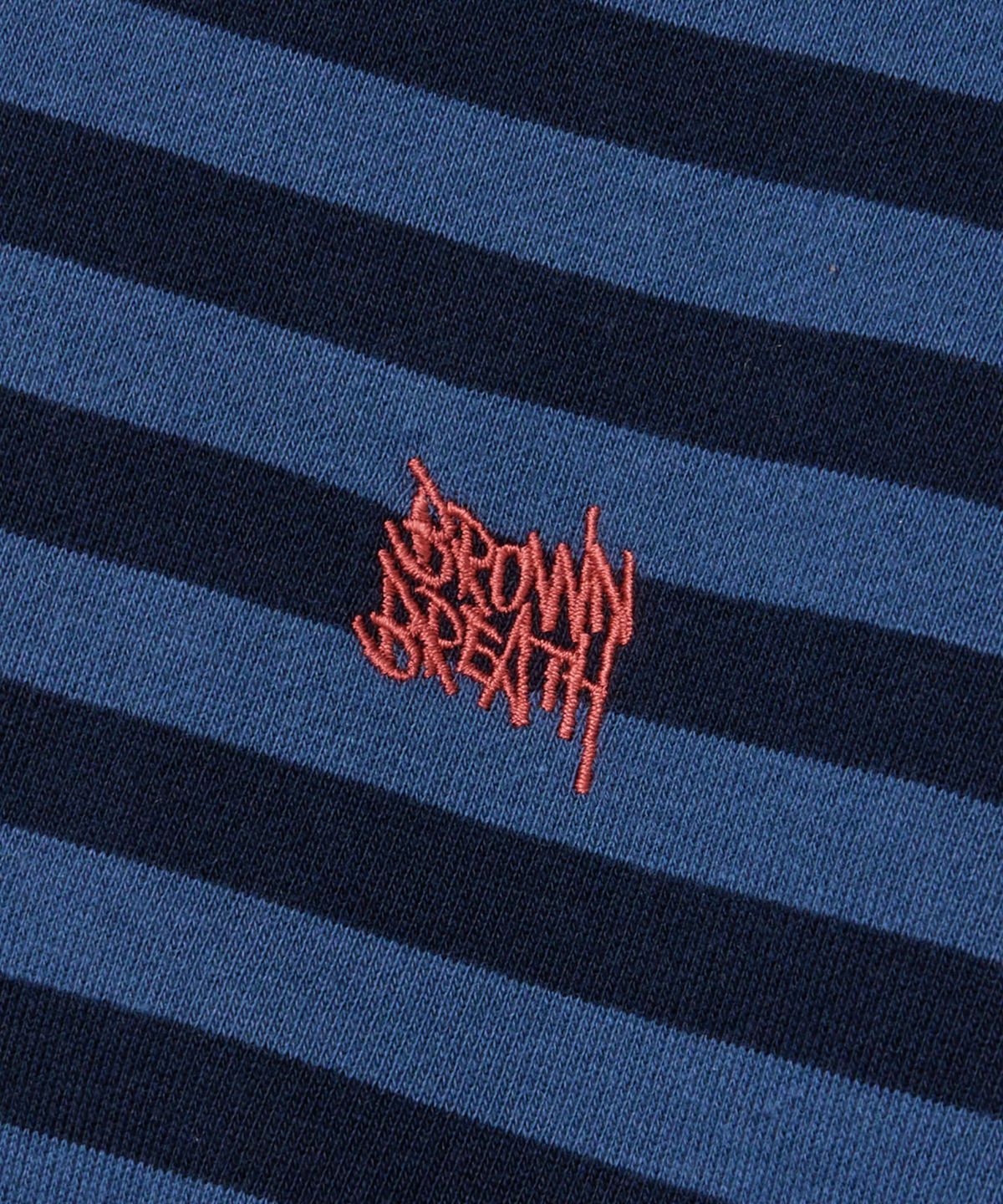 브라운브레스(BROWNBREATH) TAG STRIPE HOOD ZIP UP - BLUE