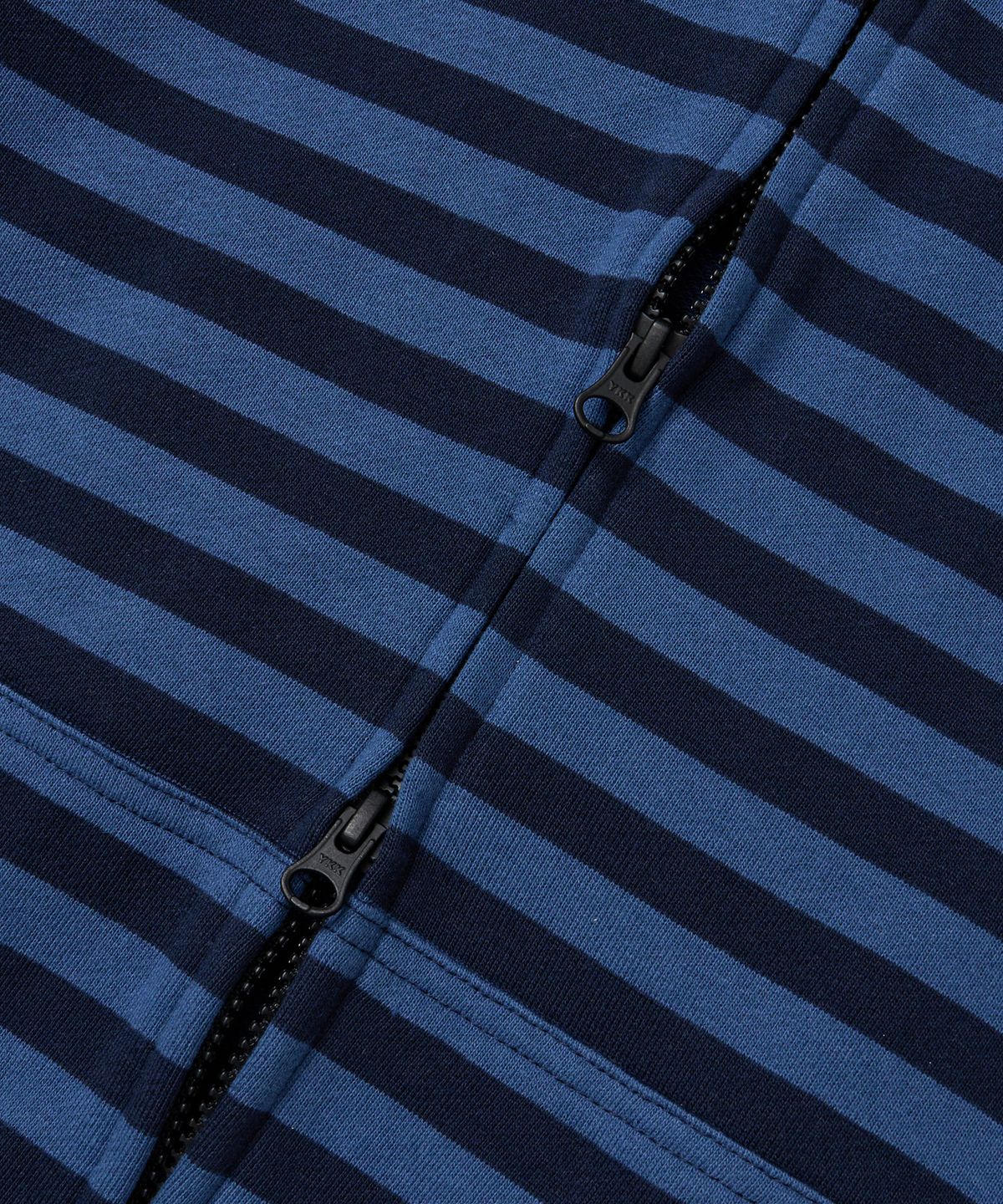 브라운브레스(BROWNBREATH) TAG STRIPE HOOD ZIP UP - BLUE