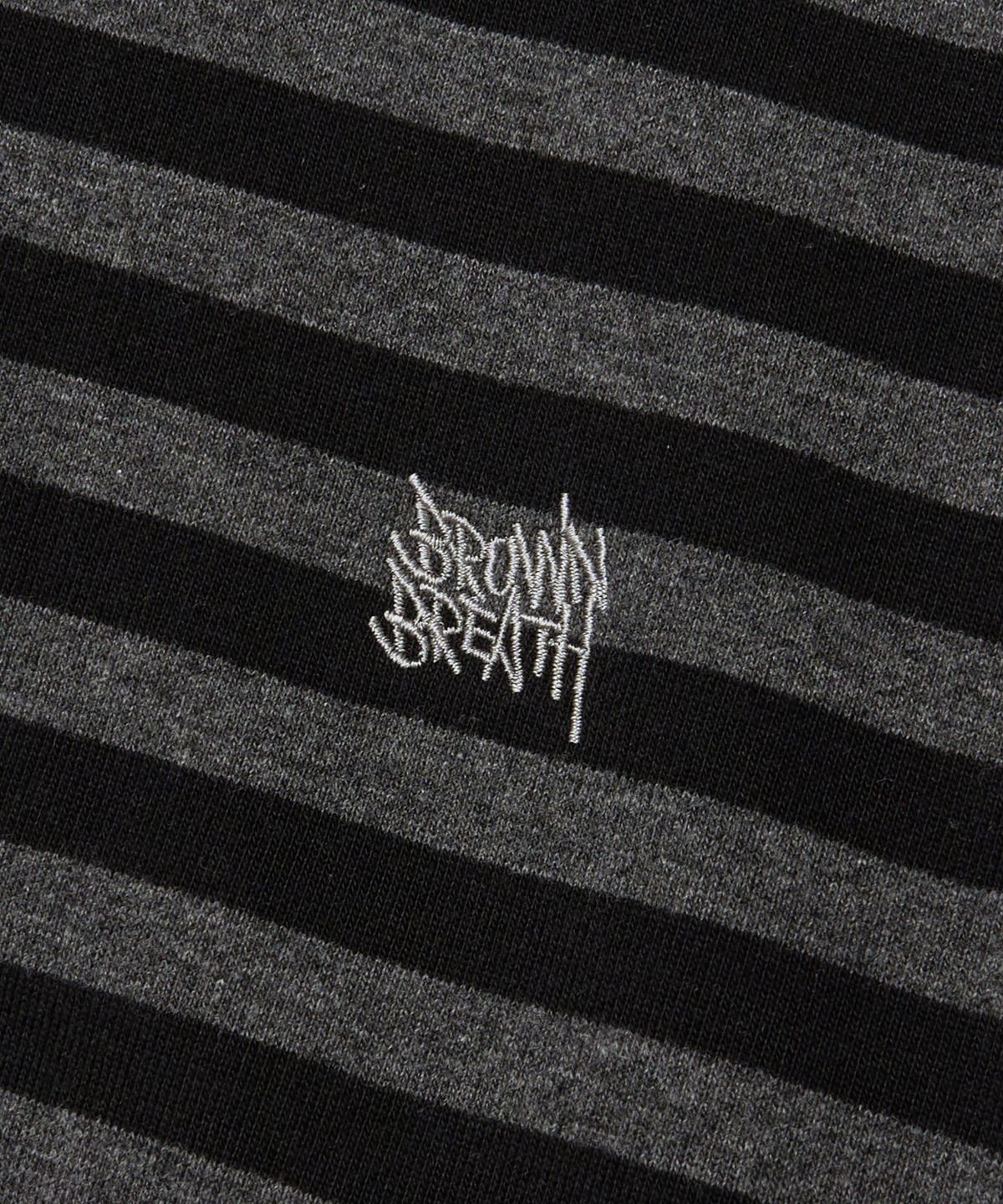 브라운브레스(BROWNBREATH) TAG STRIPE HOOD ZIP UP - CHARCOAL