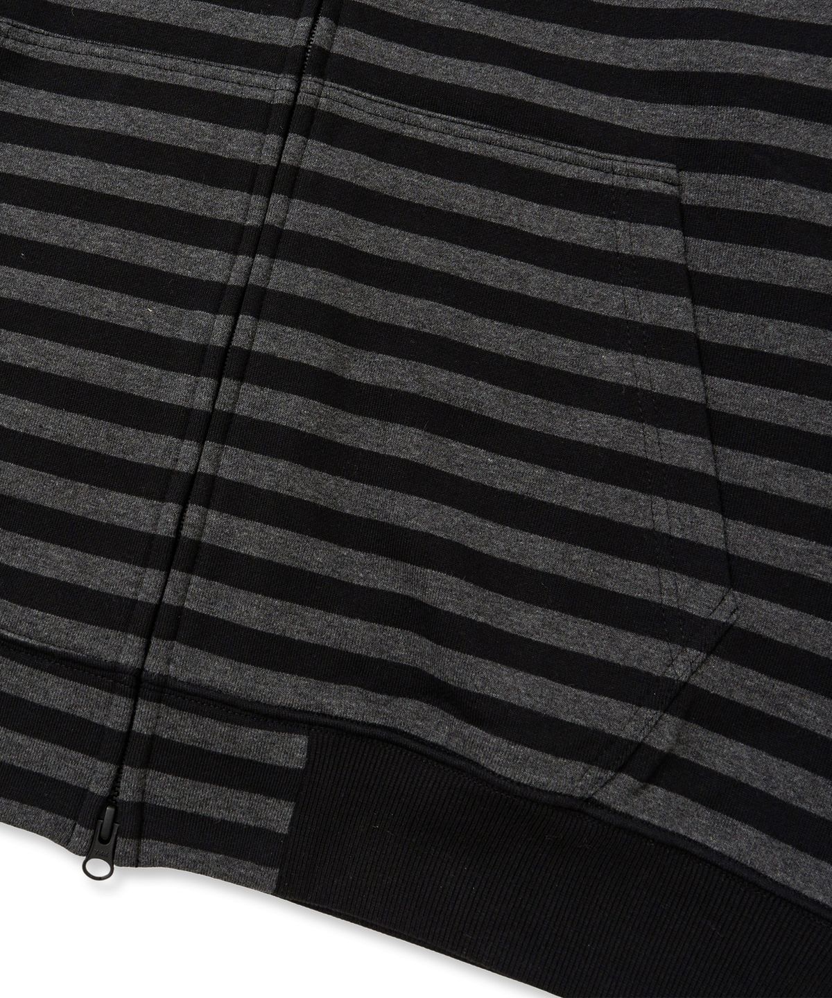 브라운브레스(BROWNBREATH) TAG STRIPE HOOD ZIP UP - CHARCOAL