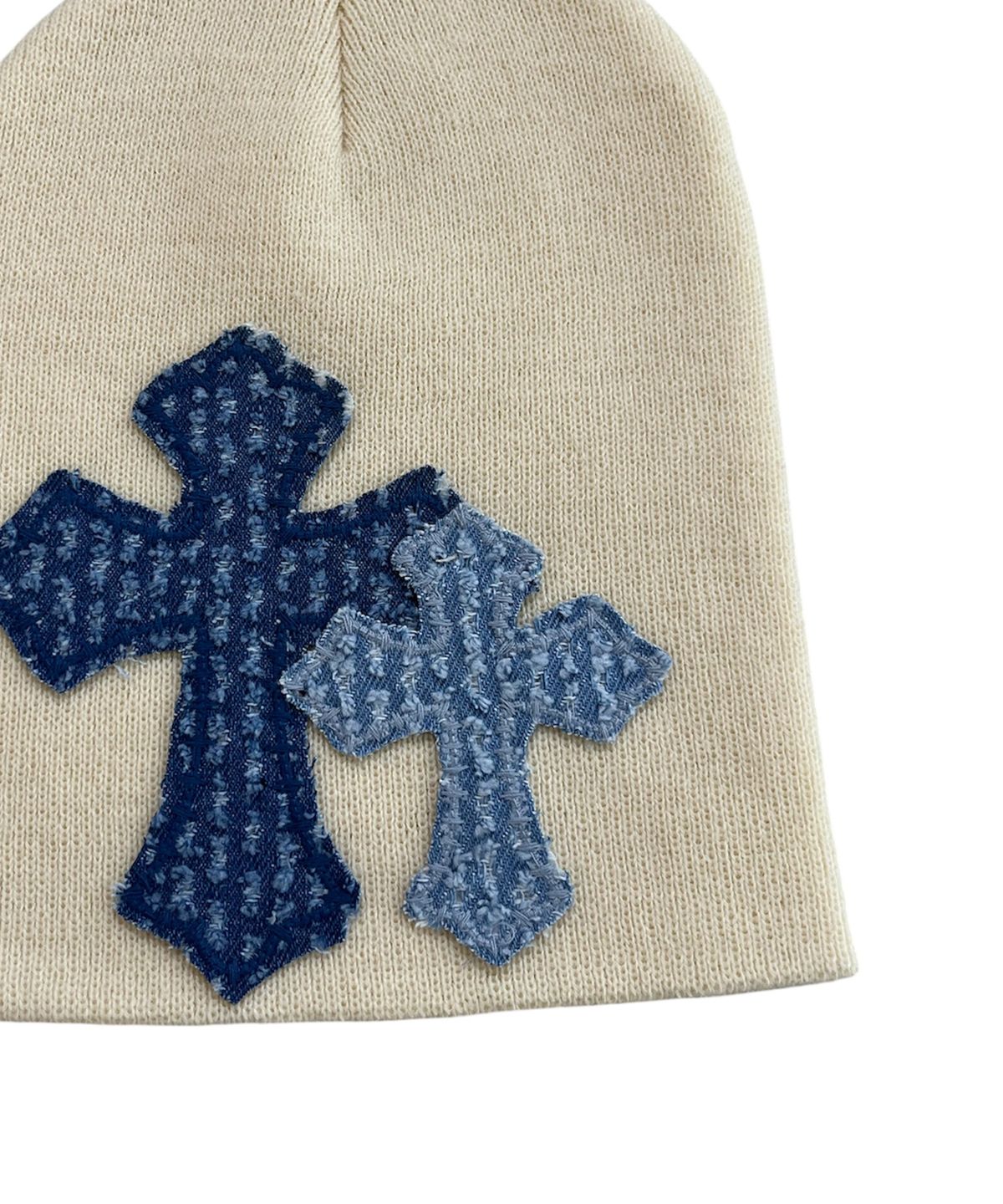 스케이터락(SK8ER ROCK) Double Cross Patchwork Beanie ((cream))
