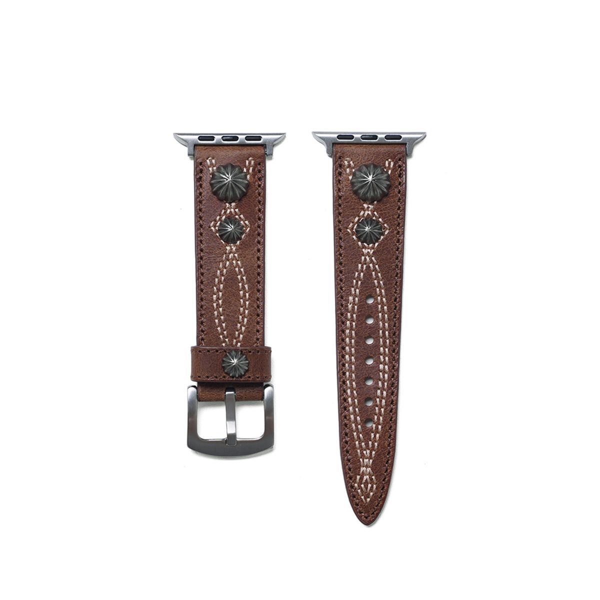 오가프(OGARP) Concho Leather Smartwatch Strap Brown