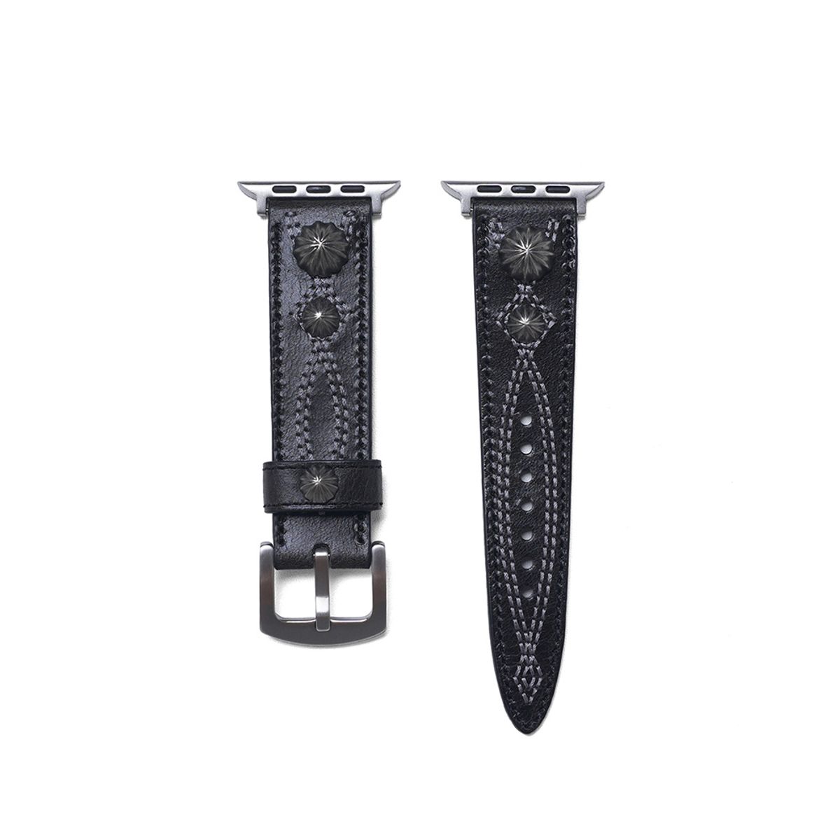 오가프(OGARP) Concho Leather Smartwatch Strap Black