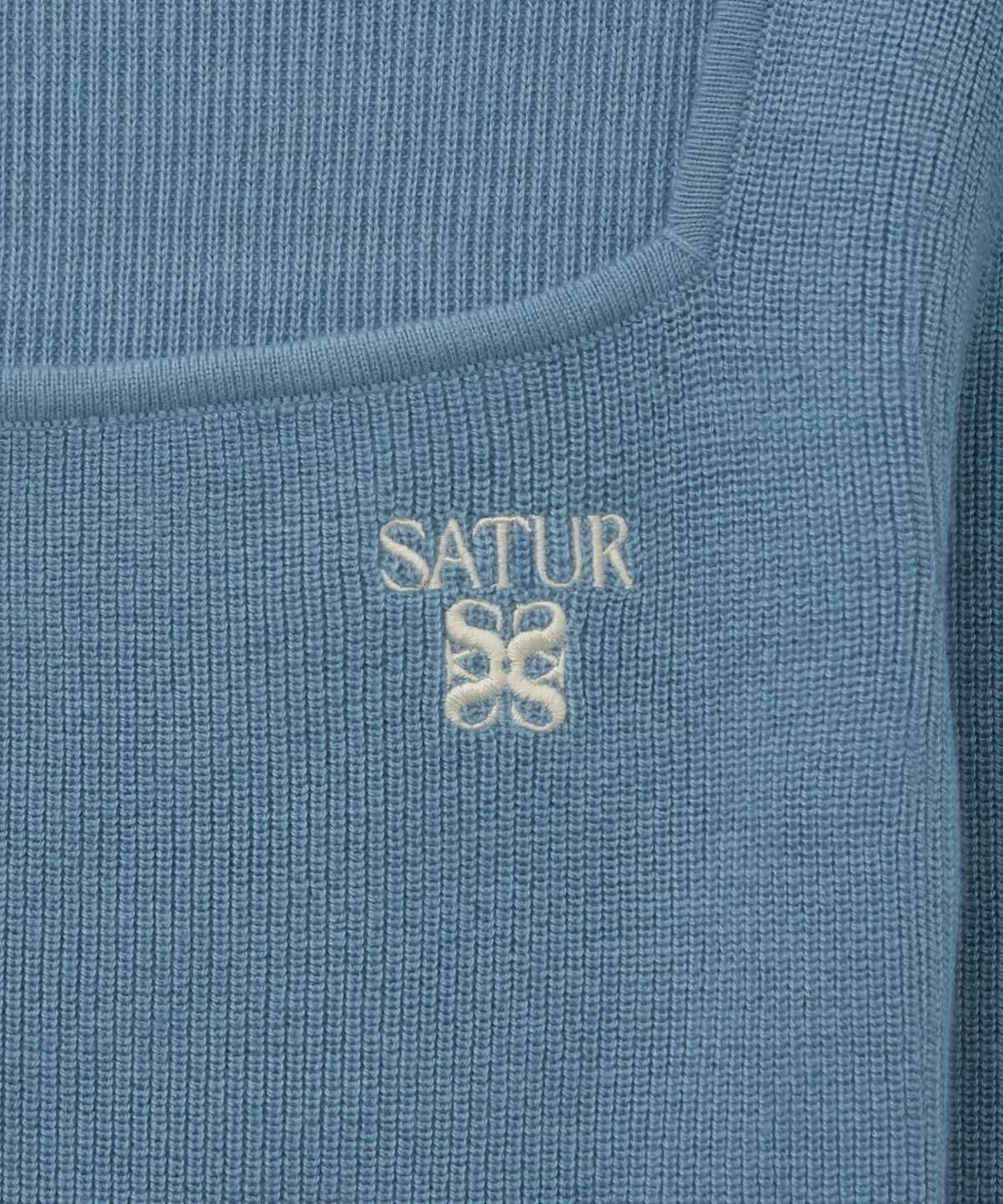 세터(SATUR) (W) 스퀘어넥 니트 롱 슬리브 블루