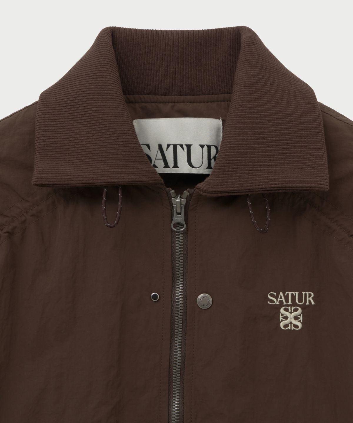 세터(SATUR) (W) 마론 나일론 크롭 봄버 자켓 브라운