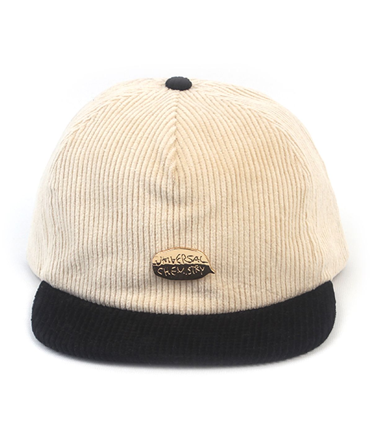 유니버셜 케미스트리(UNIVERSAL CHEMISTRY) Corduroy Ivory Black Snapback Cap 코듀로이모자