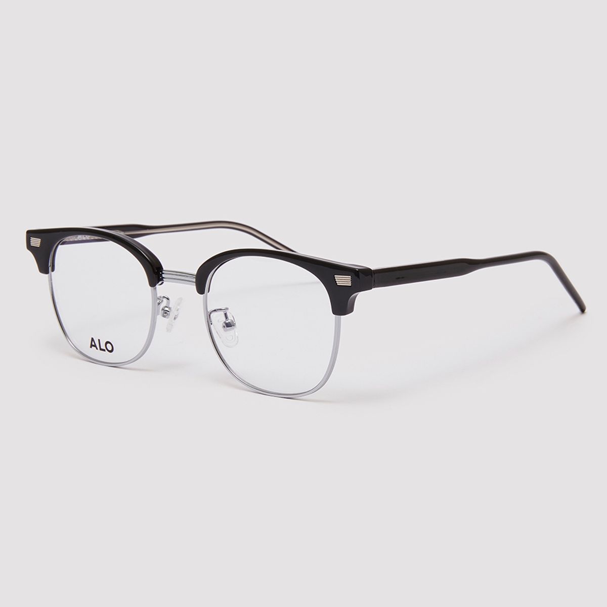 알로아이웨어(ALO EYEWEAR) [Essential] AL5506 0911G 하금테 블랙/실버 안경테 블루라이트 차단 렌즈 선택
