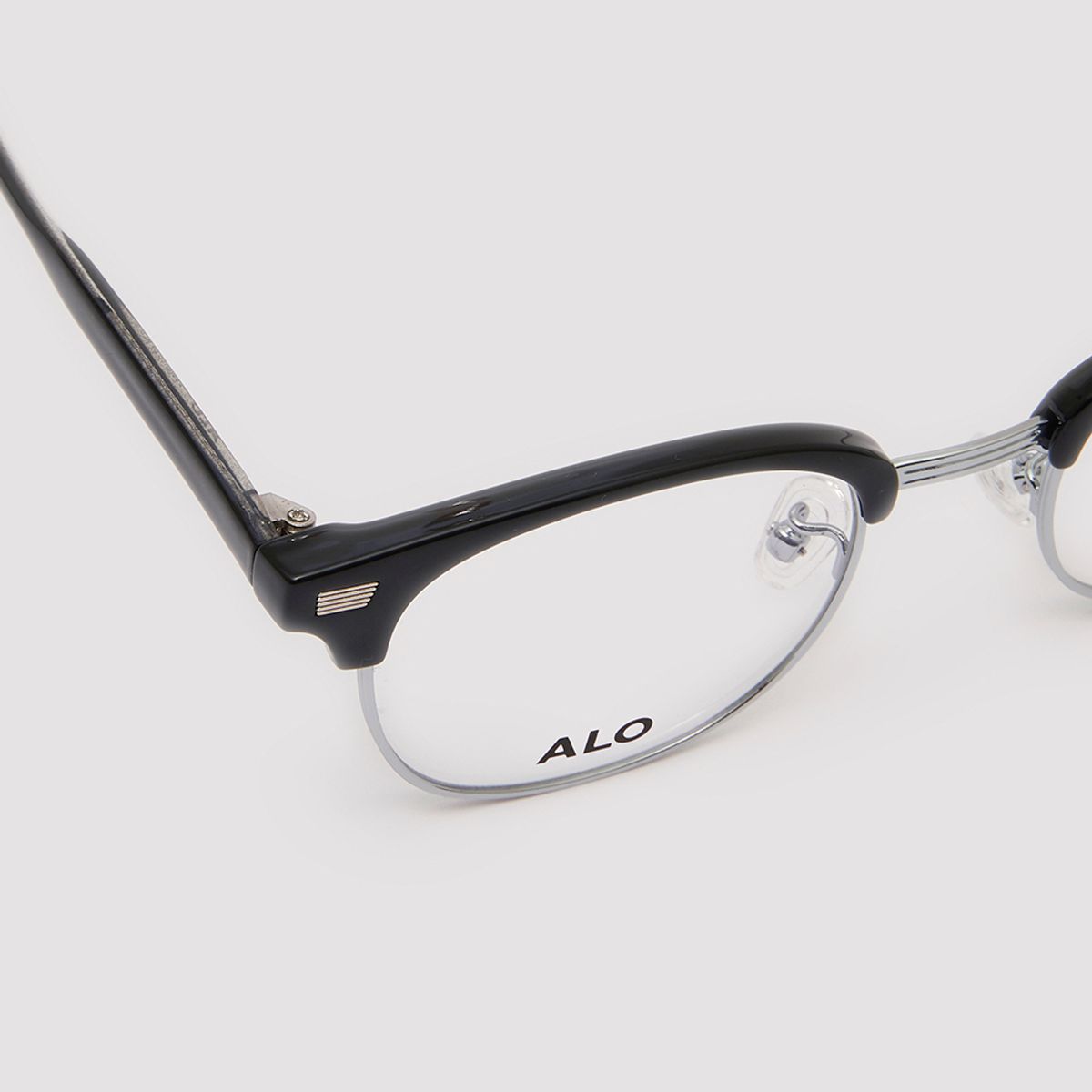 알로아이웨어(ALO EYEWEAR) [Essential] AL5506 0911G 하금테 블랙/실버 안경테 블루라이트 차단 렌즈 선택