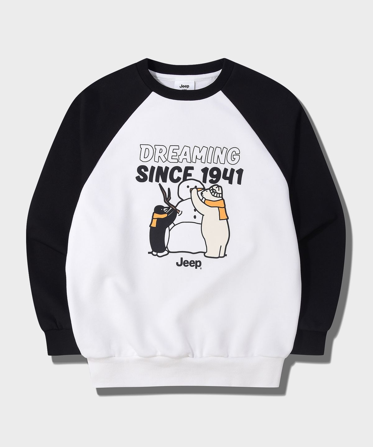 지프키즈(JEEPKIDS) 스노우맨 투톤 맨투맨(KQ5TSU813WH)