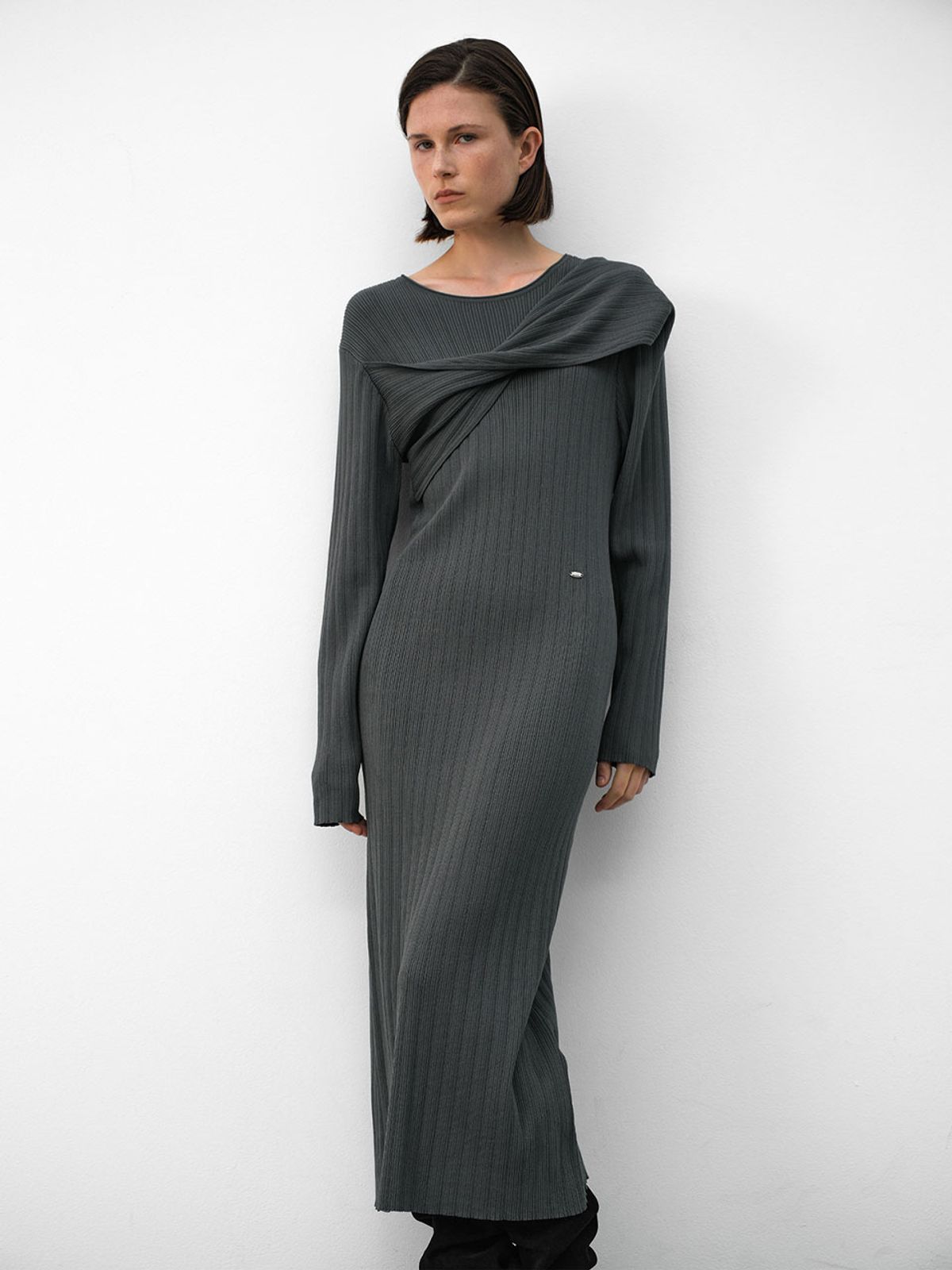 아틀리에 나인(ATELIER NAIN) COLARE TWIST KNIT DRESS(OP-6297)