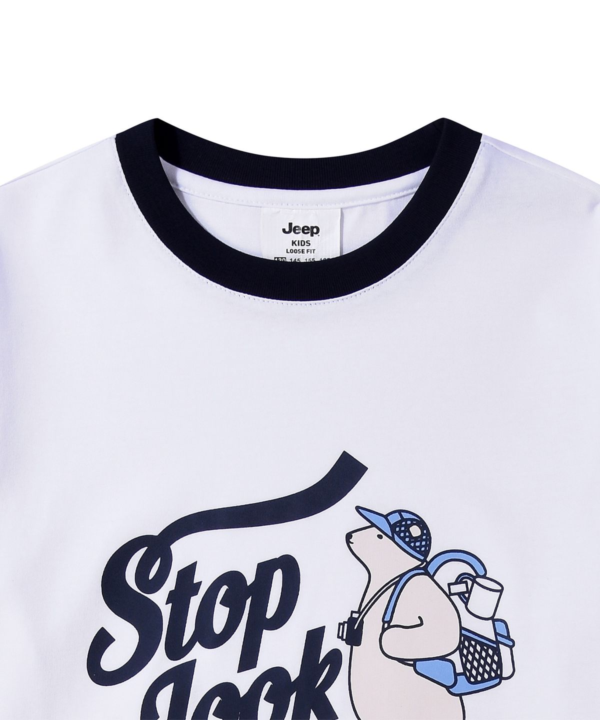 지프키즈(JEEPKIDS) 워킹베어 링거 티셔츠(KQ5TSU061WH)