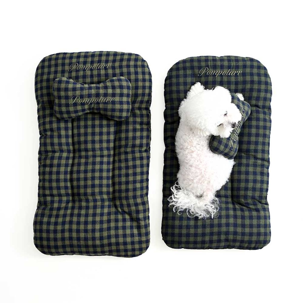 폼포라펫(POMPORAPET) 체크 강아지 하우스 방석