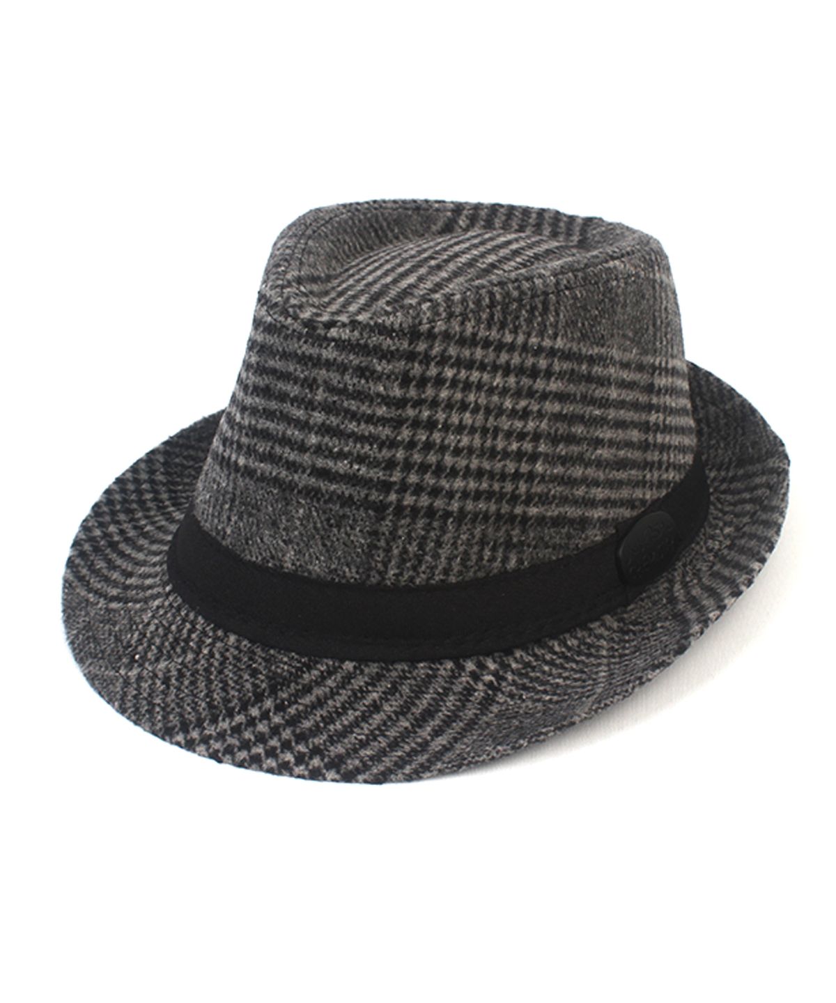 유니버셜 케미스트리(UNIVERSAL CHEMISTRY) BU Glencheck Black Wool Fedora 페도라