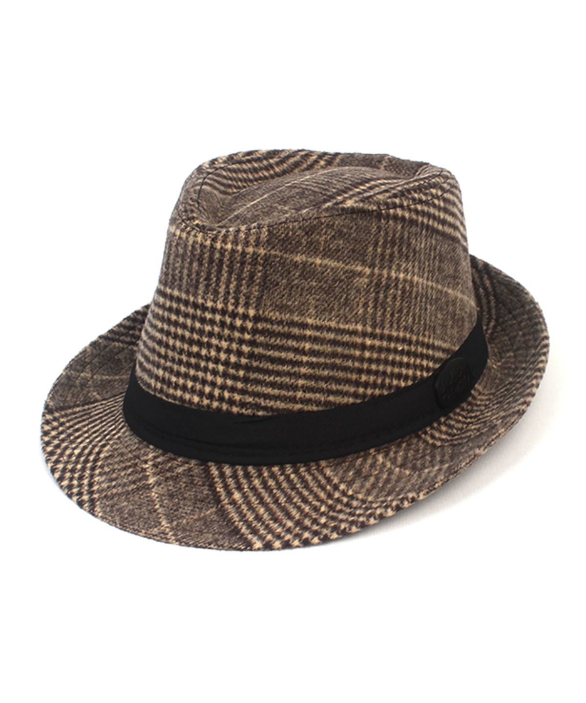 유니버셜 케미스트리(UNIVERSAL CHEMISTRY) BU Glencheck Beige Wool Fedora 페도라