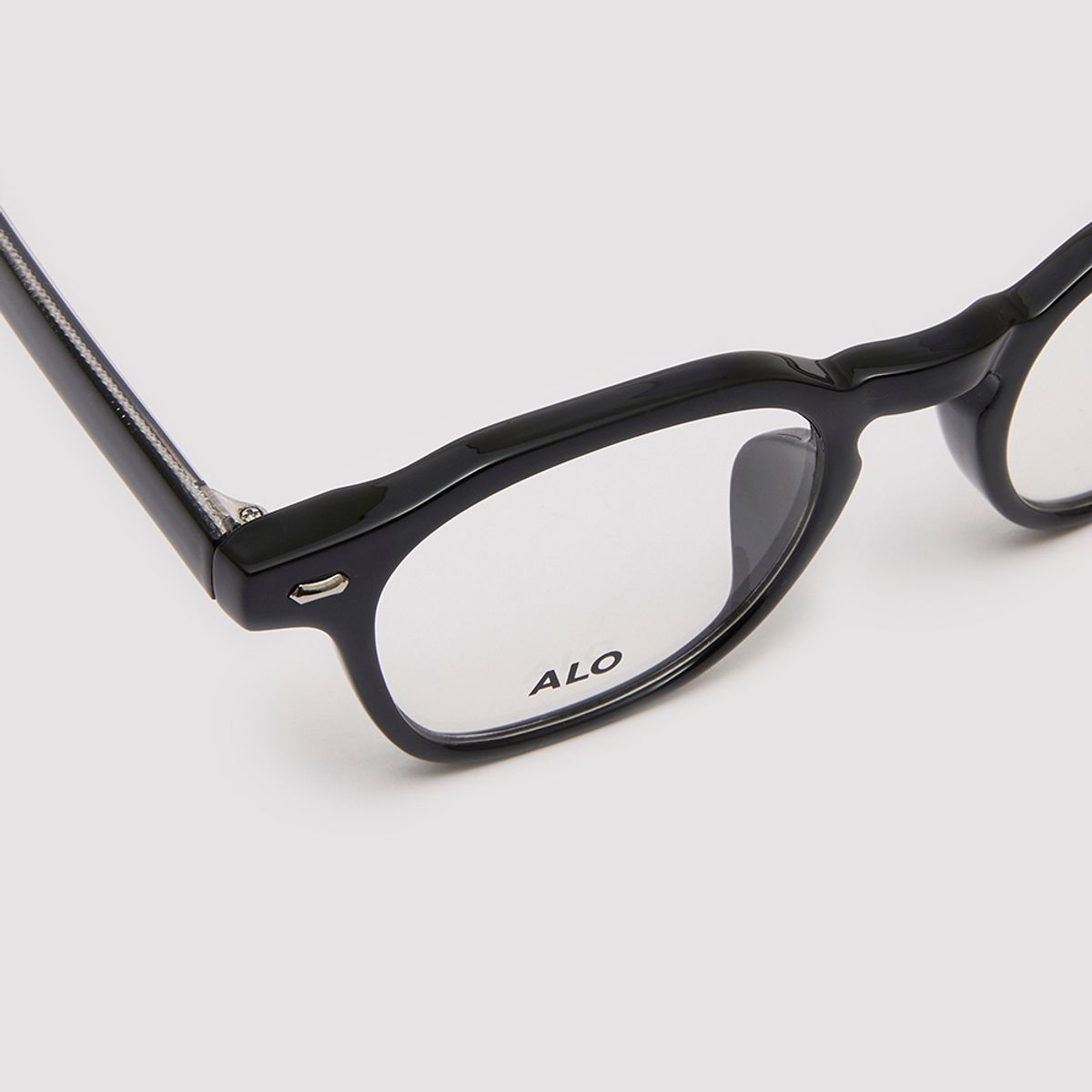알로아이웨어(ALO EYEWEAR) [Essential] AL5507 0909G 프렌치 스퀘어 블랙 안경테 블루라이트 차단 렌즈 선택