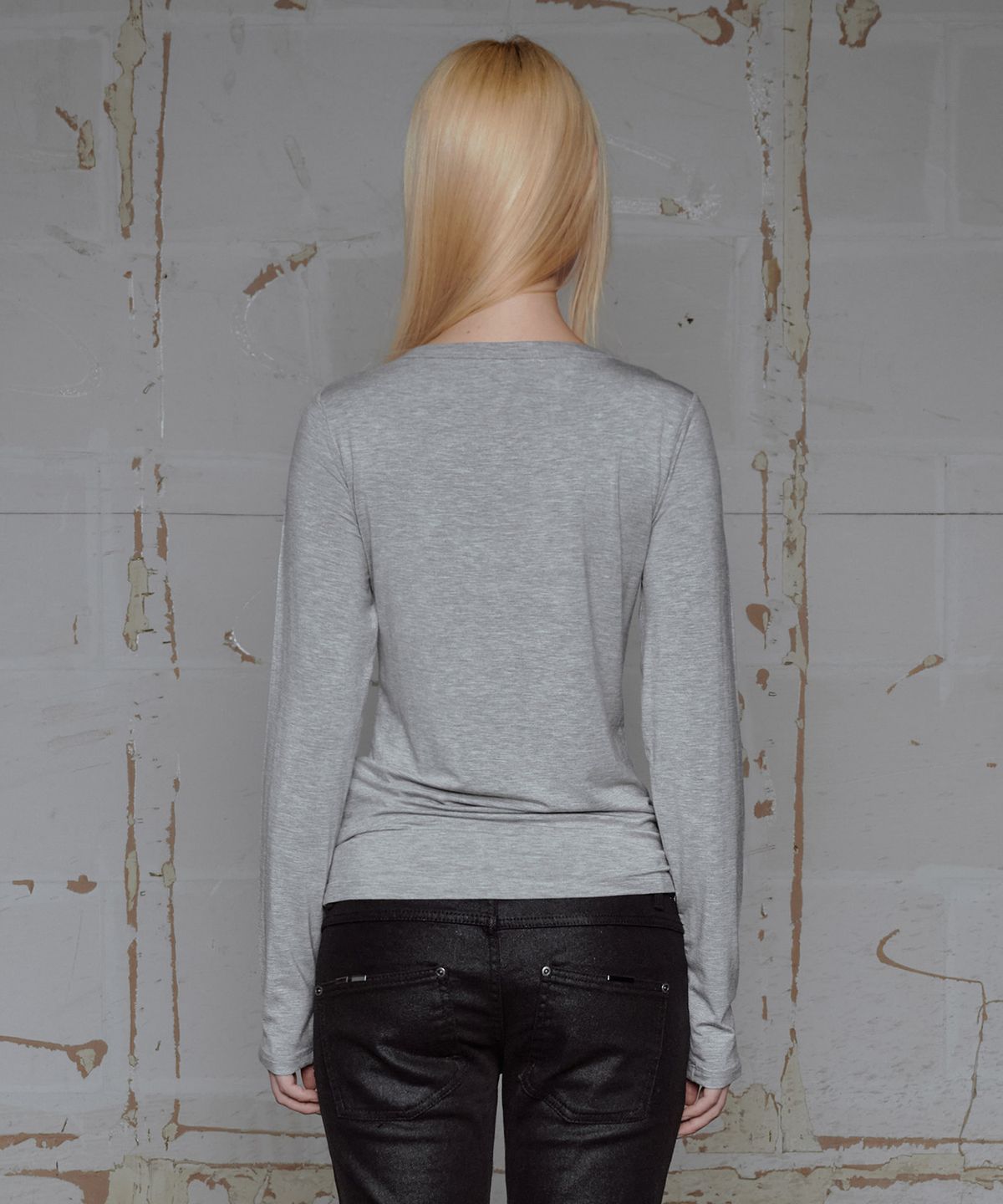 락케이크(ROCKCAKE) Classic Henly Neck Top - Gray