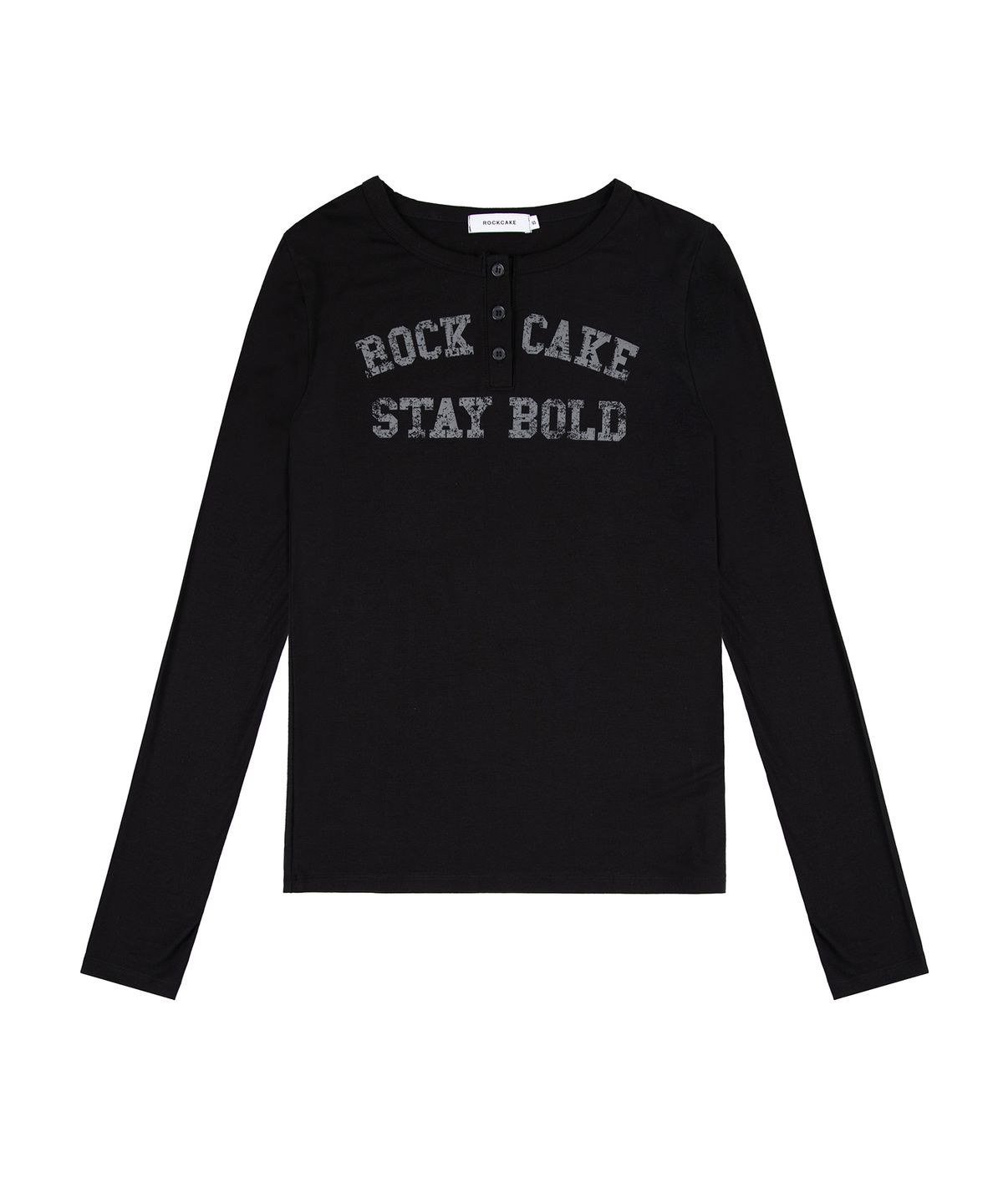 락케이크(ROCKCAKE) Classic Henly Neck Top - Black